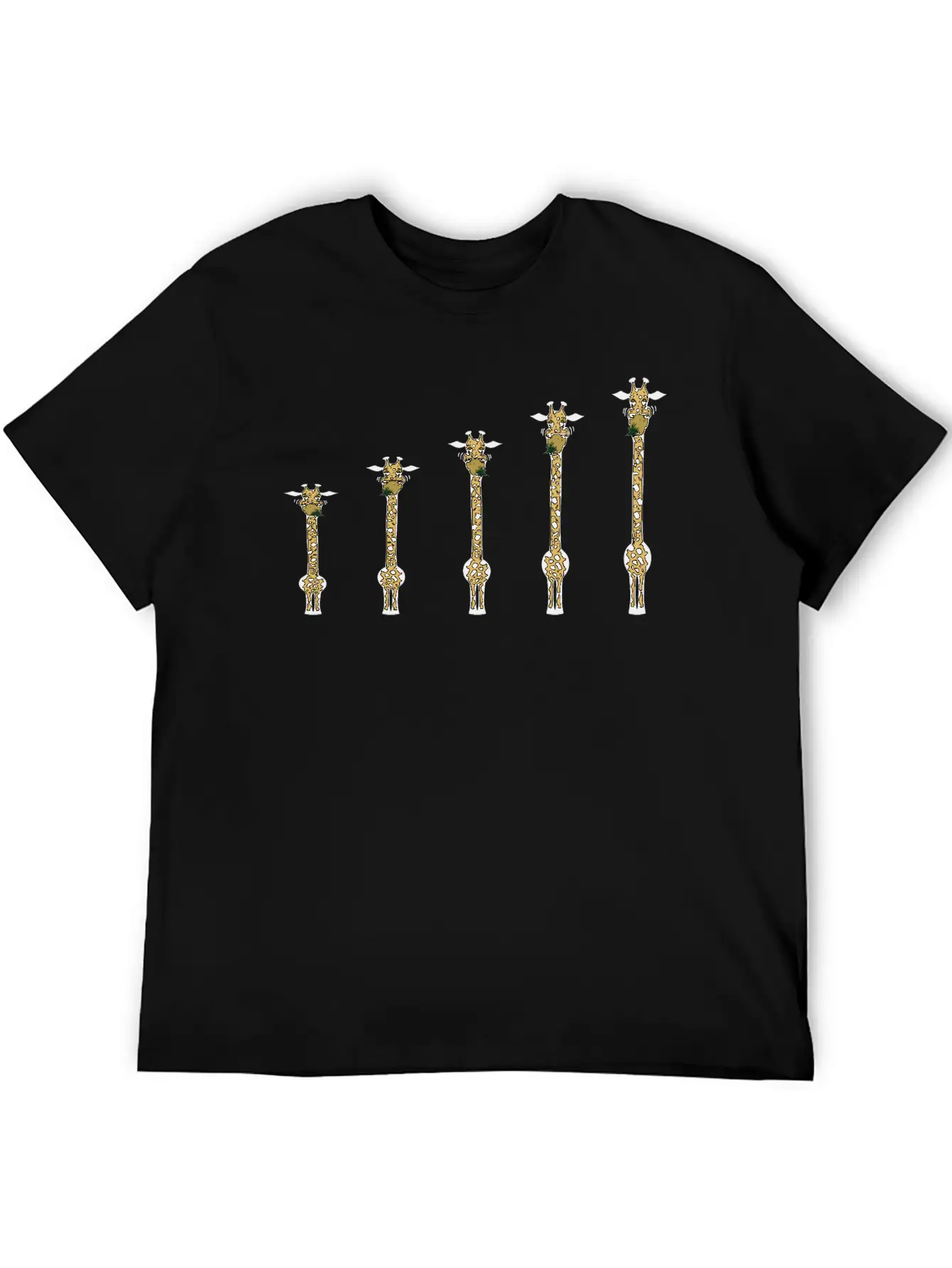 Five Growing Giraffes Unisex Short Sleeve Soft Cotton T-Shirt – Casual Everyday Wear