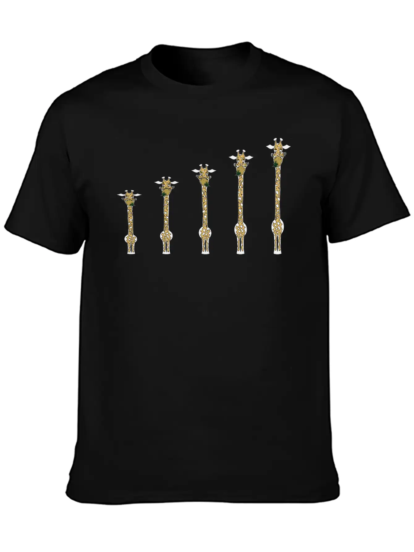 Five Growing Giraffes Unisex Short Sleeve Soft Cotton T-Shirt – Casual Everyday Wear