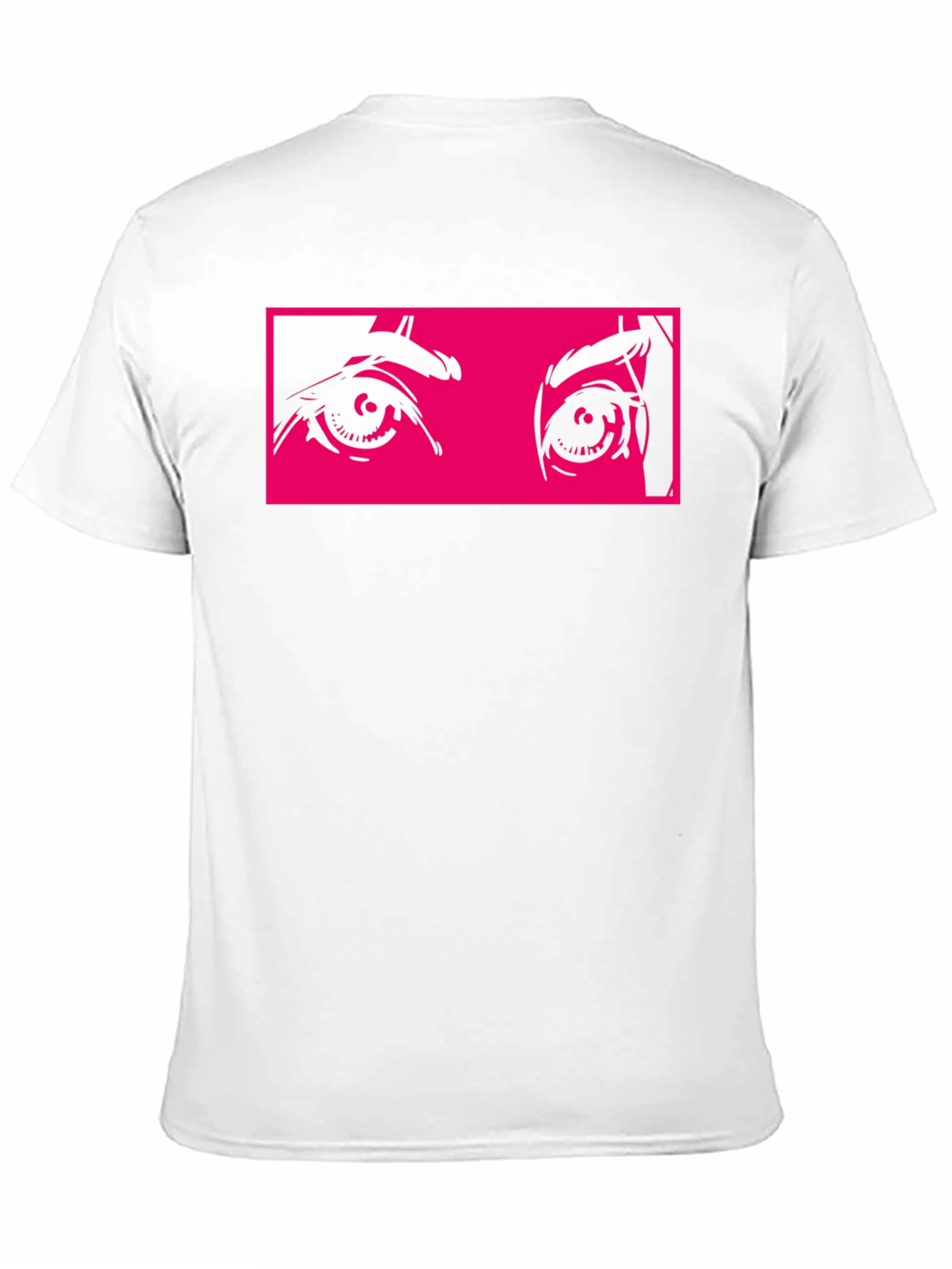Anime Eyes Graphic Tee - Black Cotton T-Shirt
