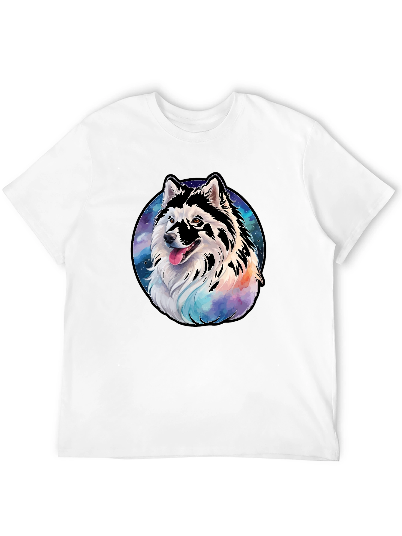Husky Dog Galaxy T-Shirt - Mens Black Tee