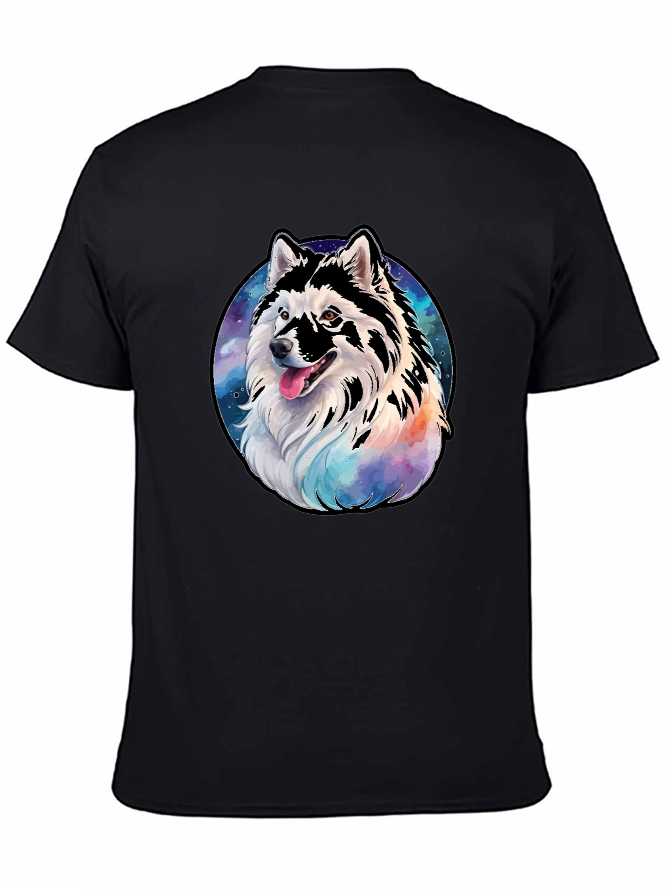Husky Dog Galaxy T-Shirt - Mens Black Tee