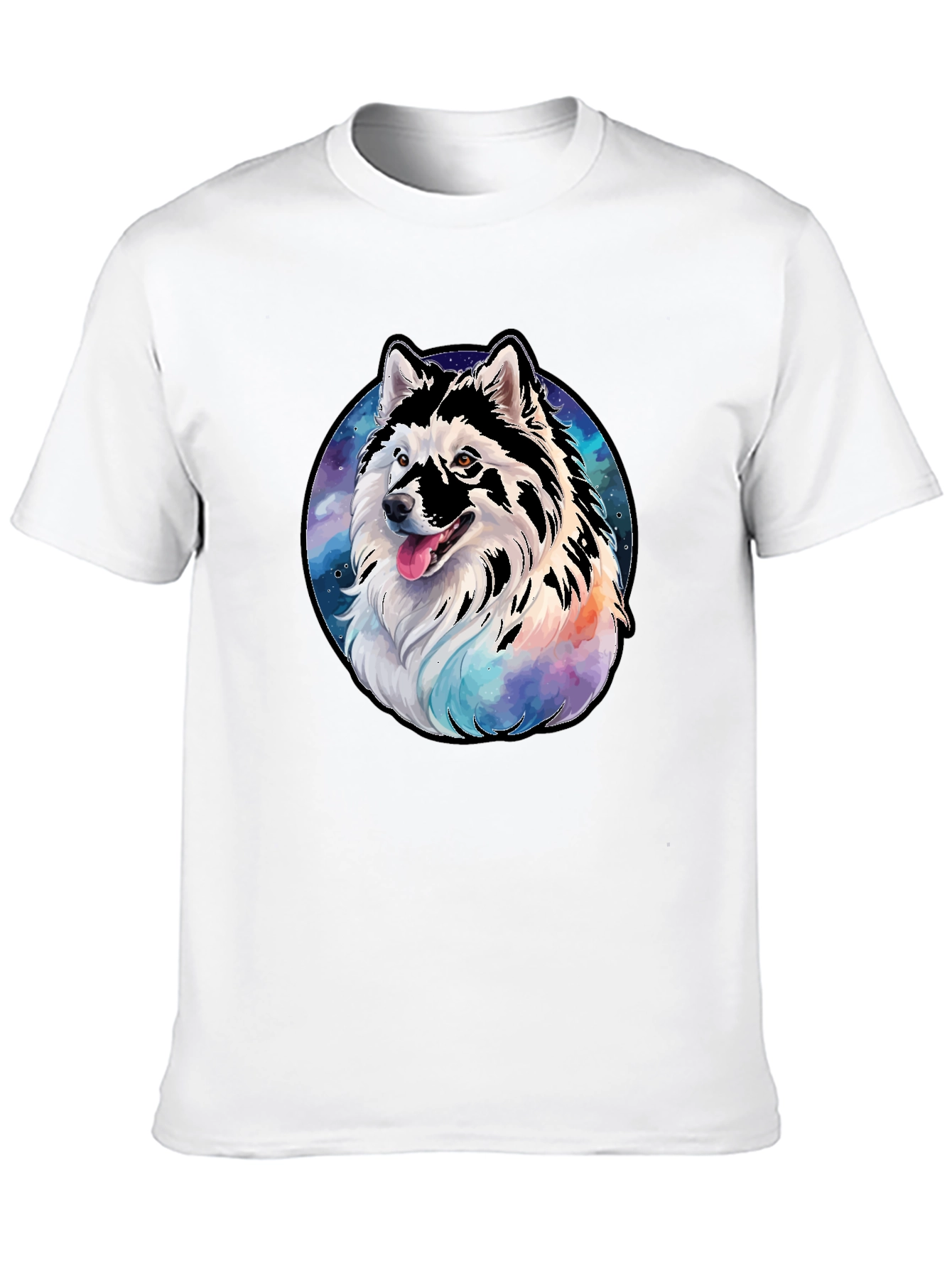 Husky Dog Galaxy T-Shirt - Mens Black Tee