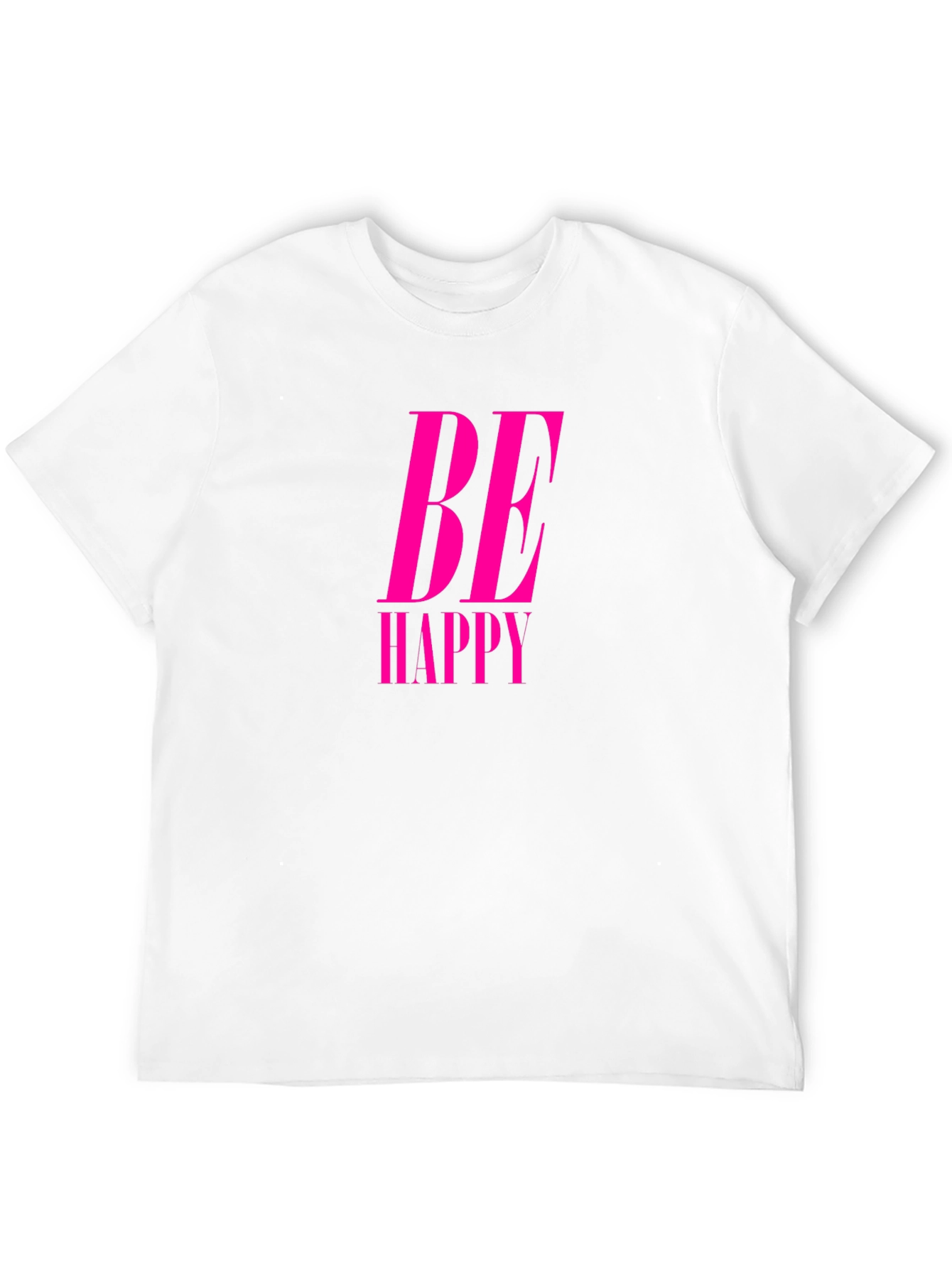 Be Happy Pink Graphic Black Tee