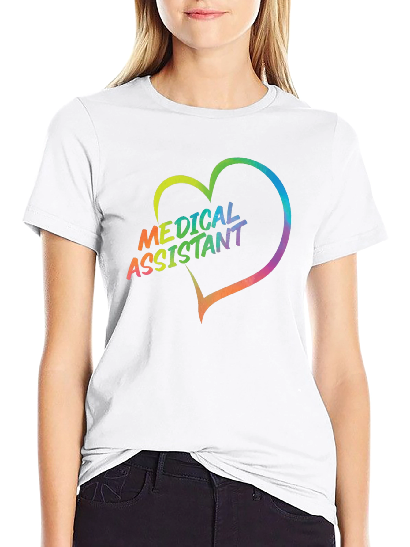 Medical Assistant Heart T-Shirt - Rainbow Graphic Tee