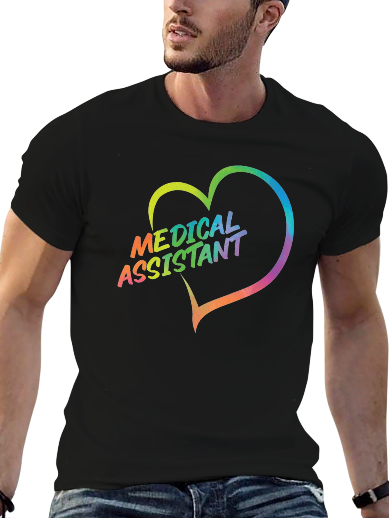 Medical Assistant Heart T-Shirt - Rainbow Graphic Tee
