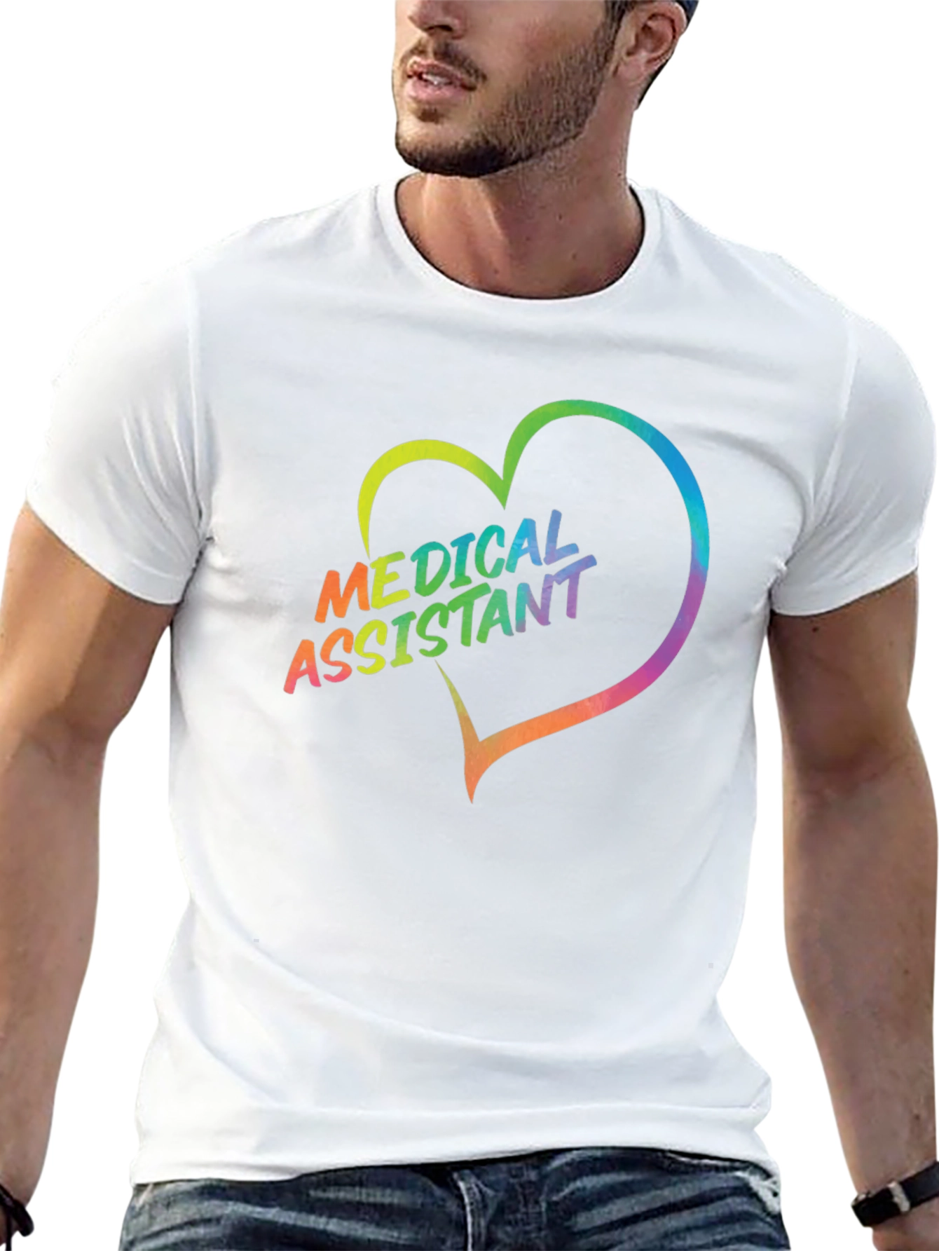 Medical Assistant Heart T-Shirt - Rainbow Graphic Tee