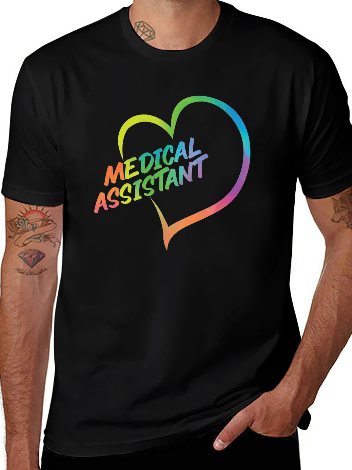 Medical Assistant Heart T-Shirt - Rainbow Graphic Tee