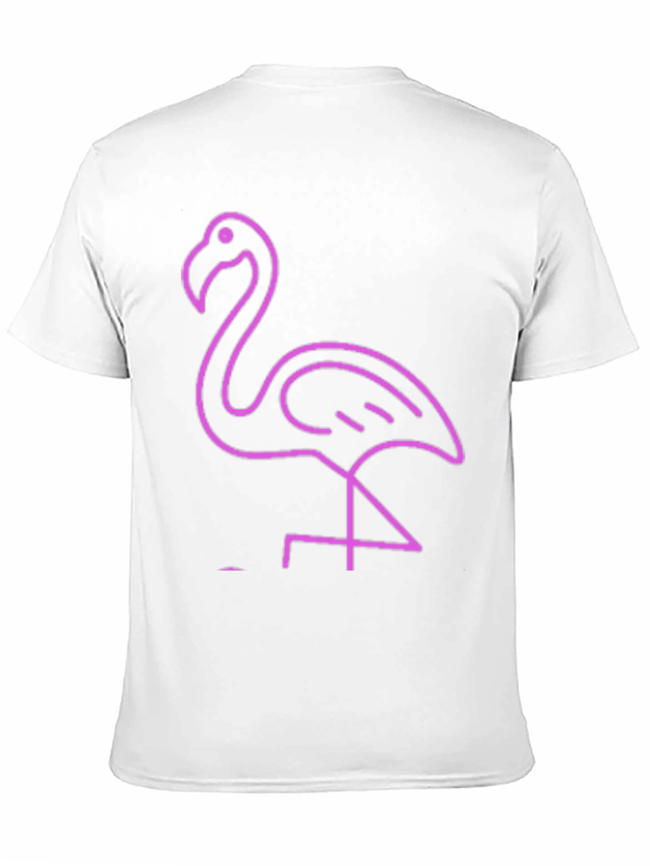 Neon Flamingo Graphic Tee - Black Cotton Casual T-Shirt