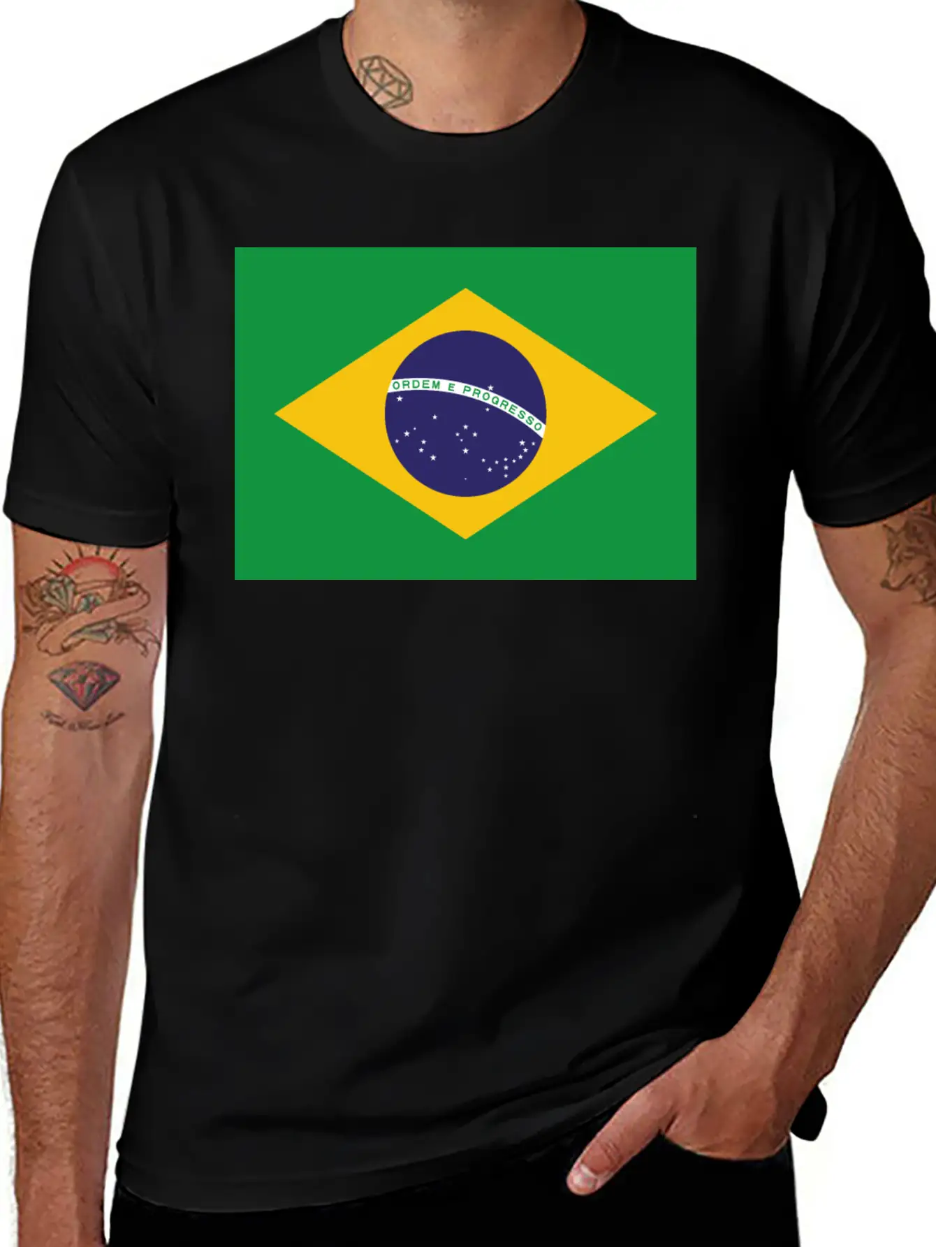 Flag Brazil Stylish Everyday T-Shirt – Unisex Basic Cotton Tee