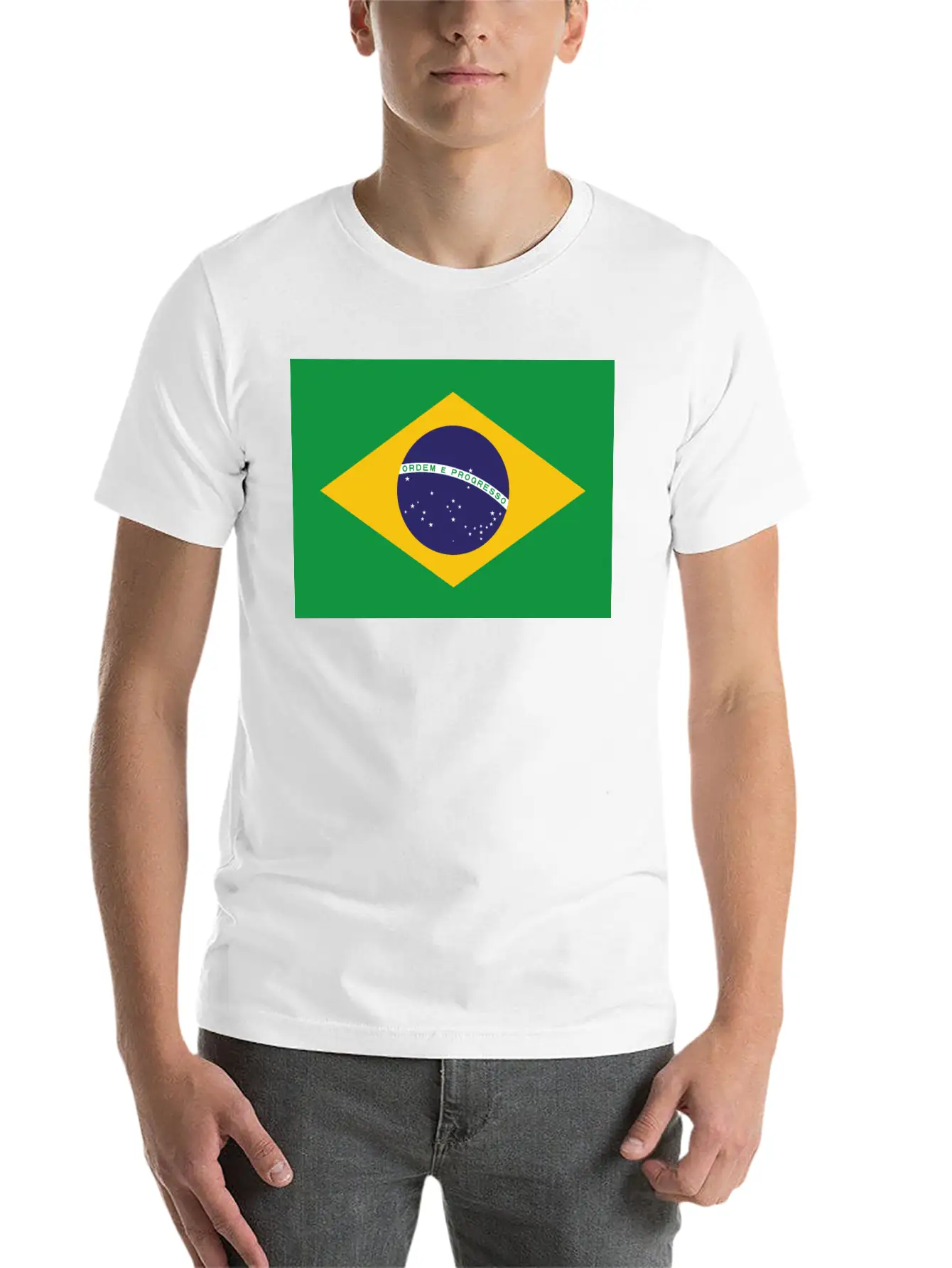 Flag Brazil Stylish Everyday T-Shirt – Unisex Basic Cotton Tee