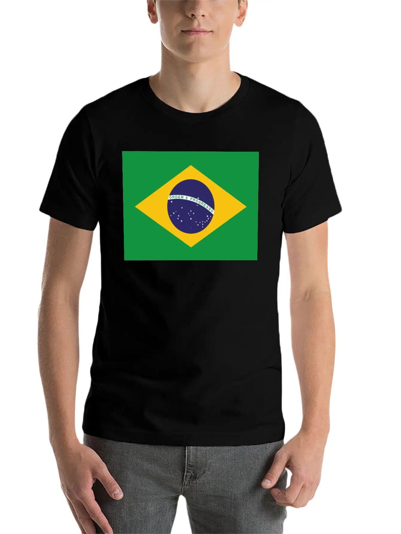 Flag Brazil Stylish Everyday T-Shirt – Unisex Basic Cotton Tee