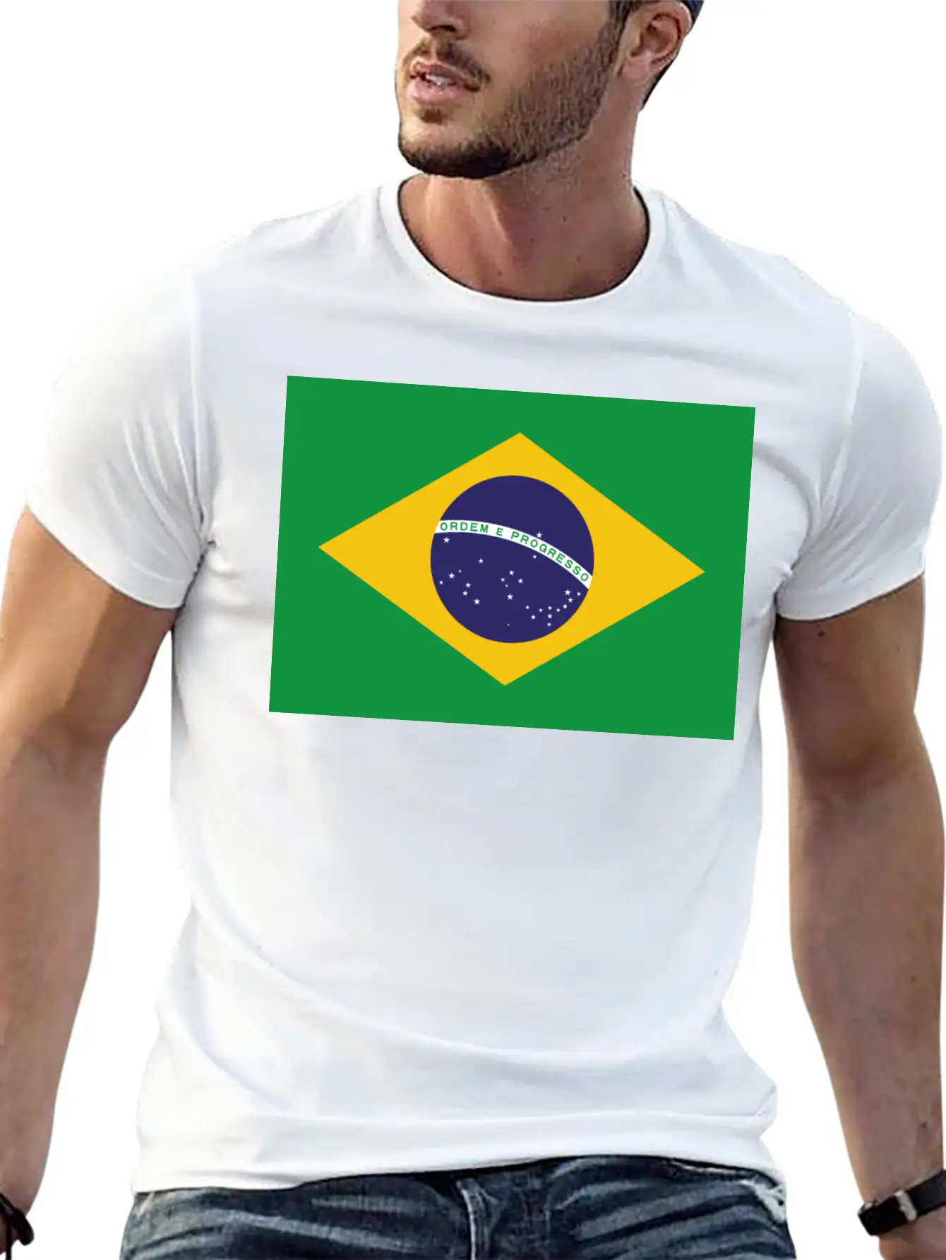Flag Brazil Stylish Everyday T-Shirt – Unisex Basic Cotton Tee