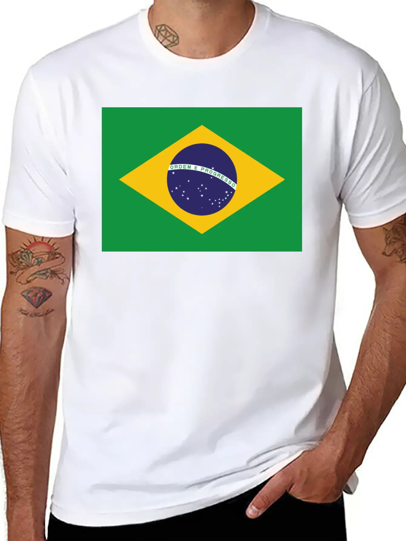 Flag Brazil Stylish Everyday T-Shirt – Unisex Basic Cotton Tee