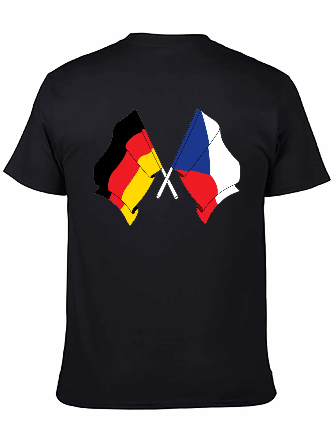 Flag Of Germany And Flag Of The Czech Republic Essential Unisex Summer Tee – Soft Cotton Casual Fit