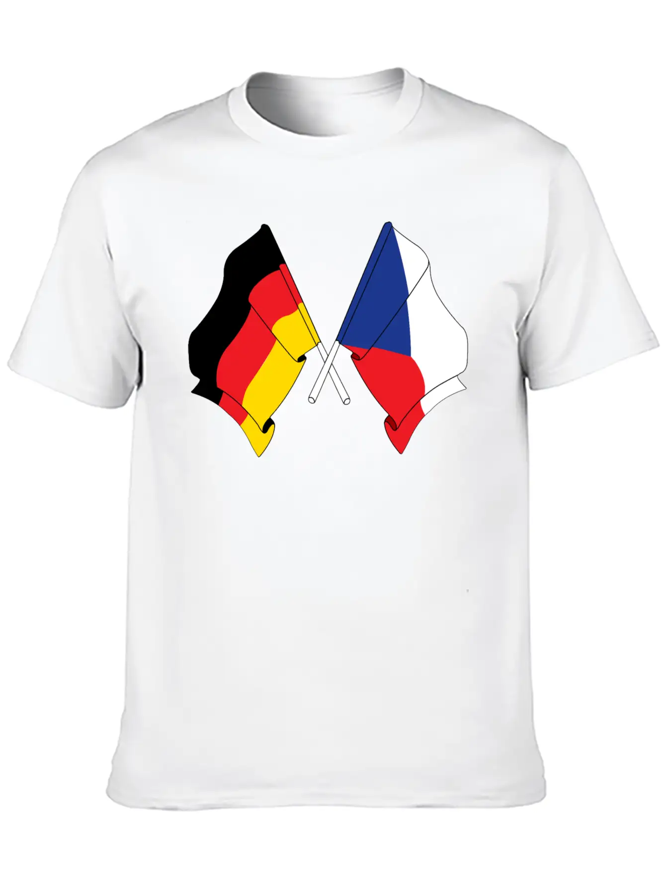 Flag Of Germany And Flag Of The Czech Republic Essential Unisex Summer Tee – Soft Cotton Casual Fit