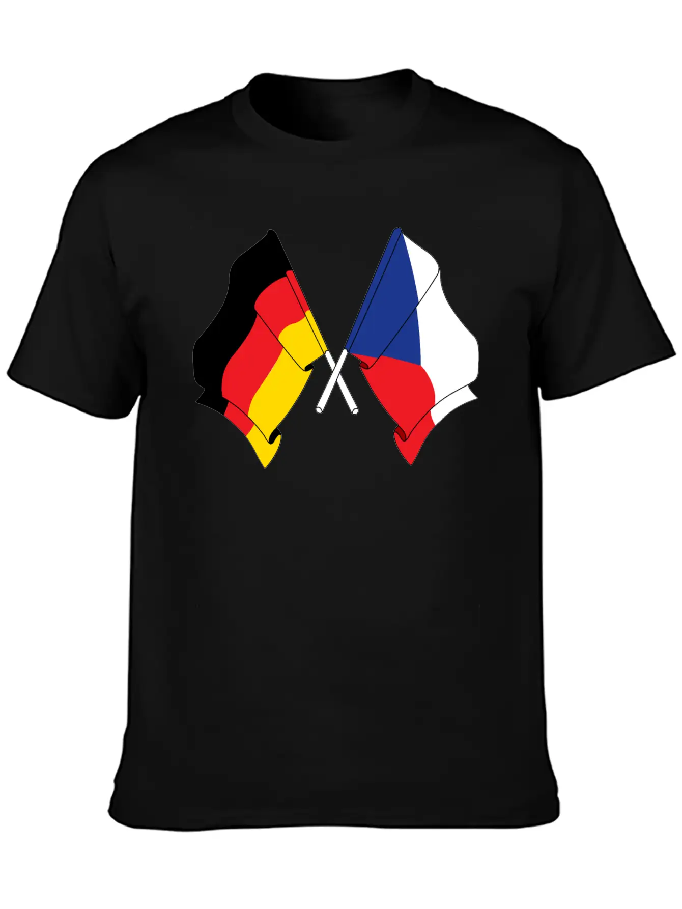 Flag Of Germany And Flag Of The Czech Republic Essential Unisex Summer Tee – Soft Cotton Casual Fit