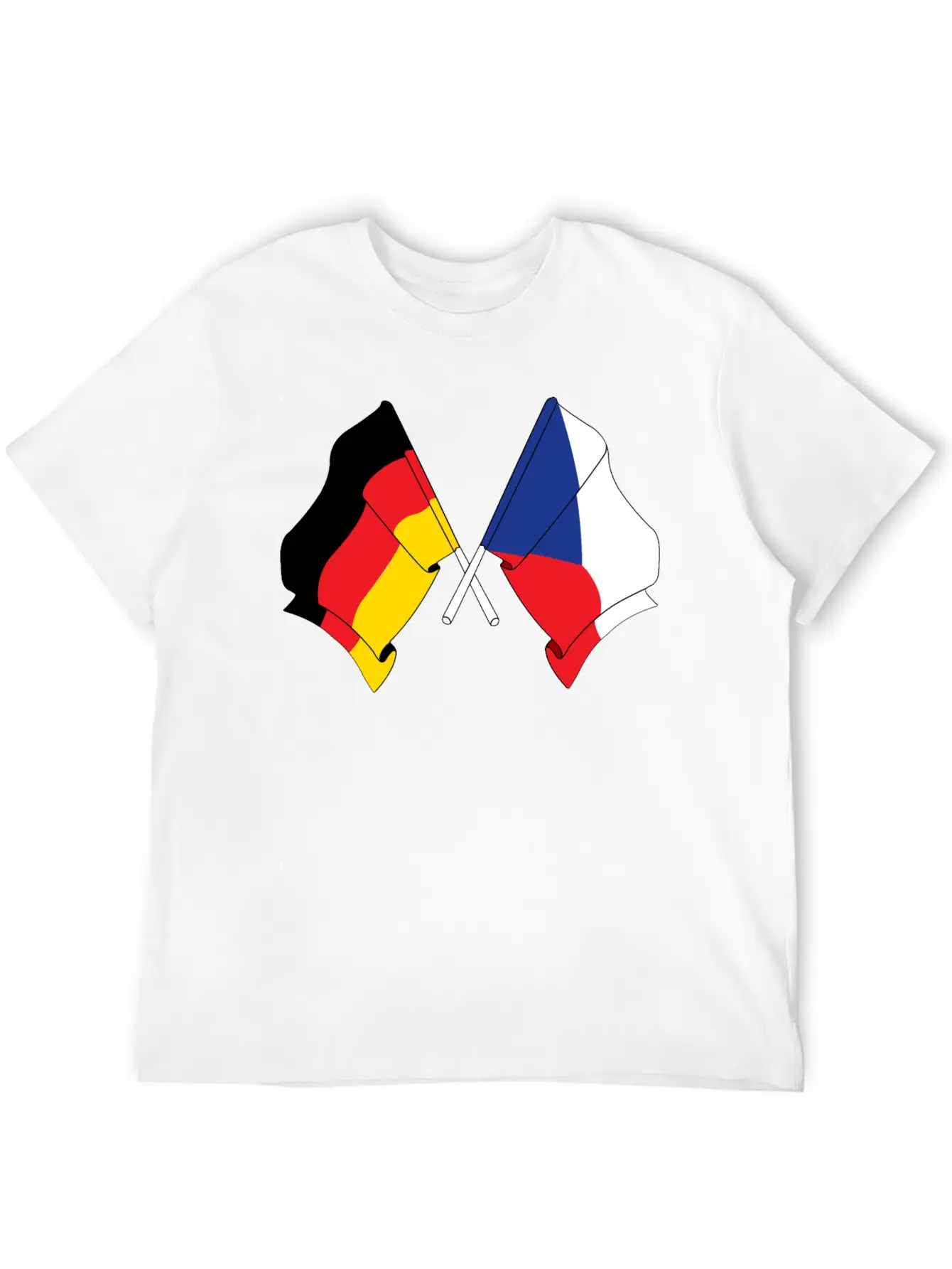 Flag Of Germany And Flag Of The Czech Republic Essential Unisex Summer Tee – Soft Cotton Casual Fit