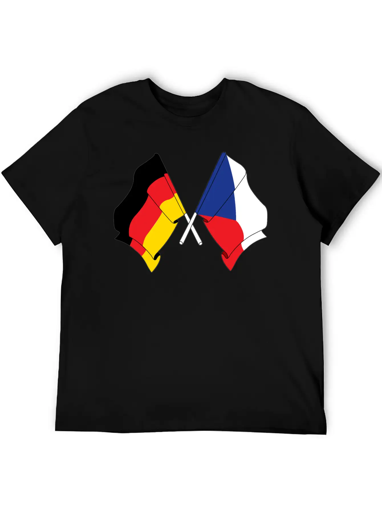 Flag Of Germany And Flag Of The Czech Republic Essential Unisex Summer Tee – Soft Cotton Casual Fit