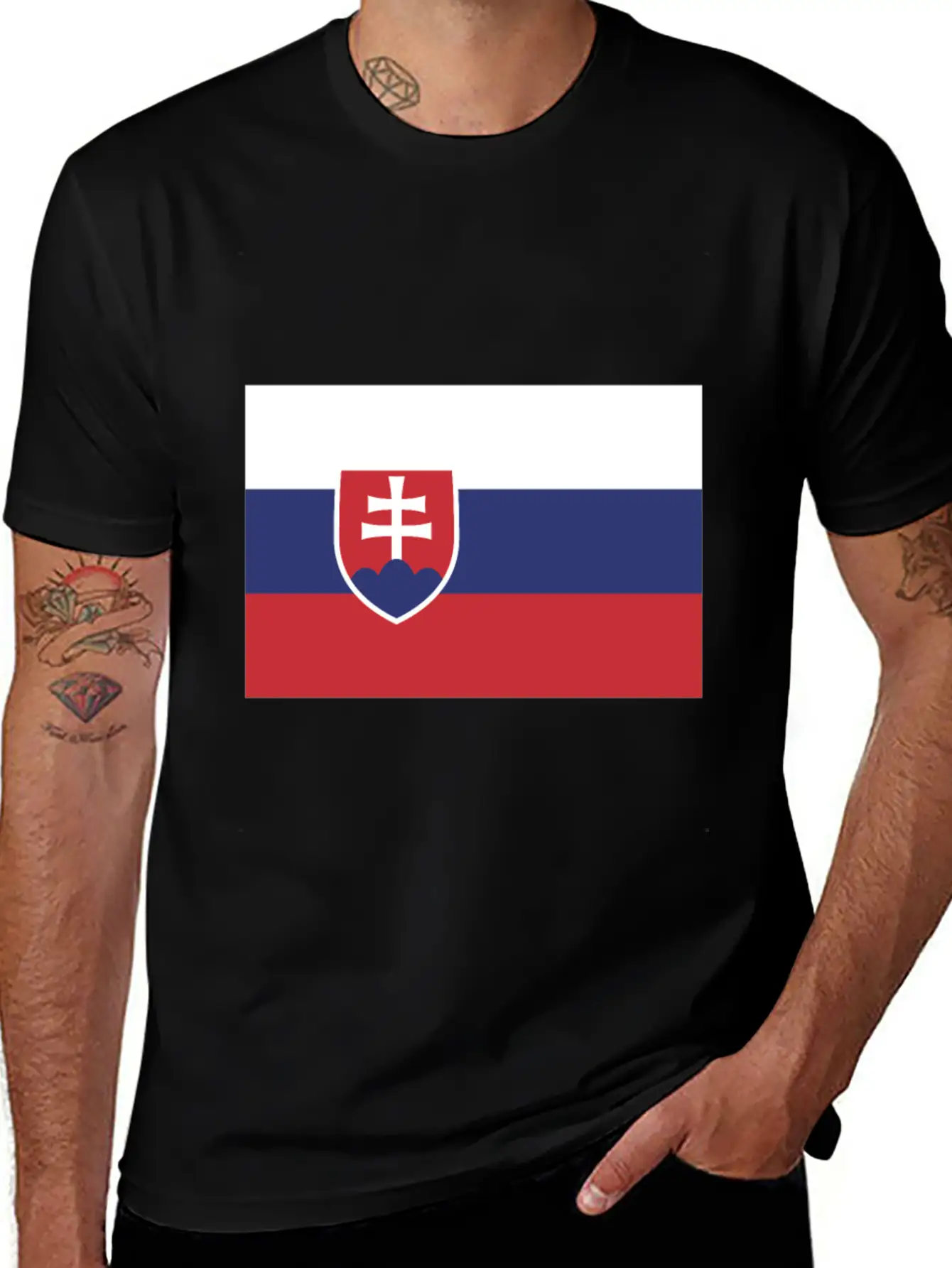 Flag Of Slovakia, Slovakias Flag, Slovakia Flag Essential Unisex Summer Tee – Soft Cotton Casual Fit