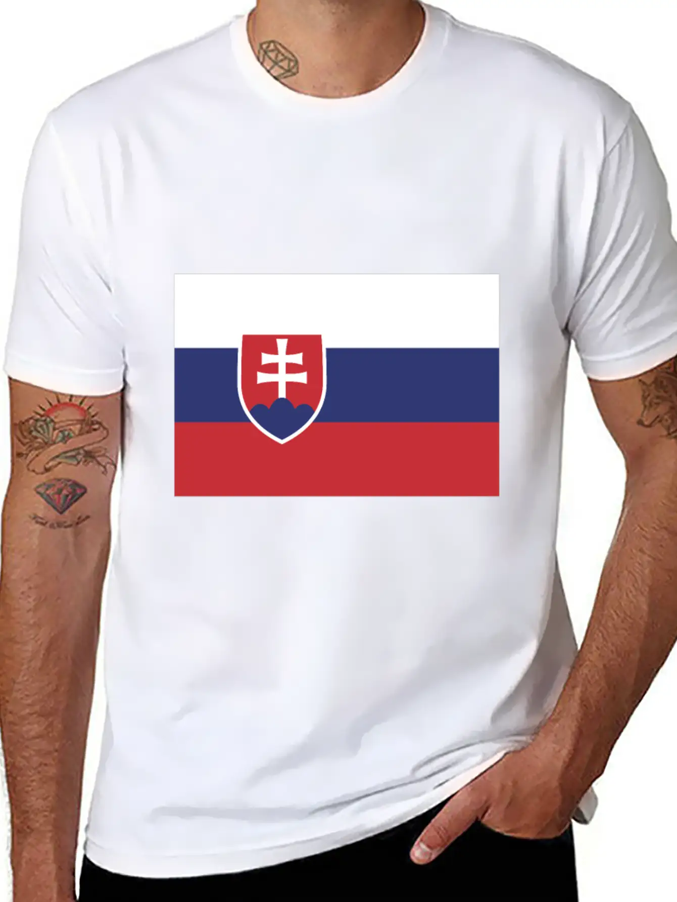 Flag Of Slovakia, Slovakias Flag, Slovakia Flag Essential Unisex Summer Tee – Soft Cotton Casual Fit