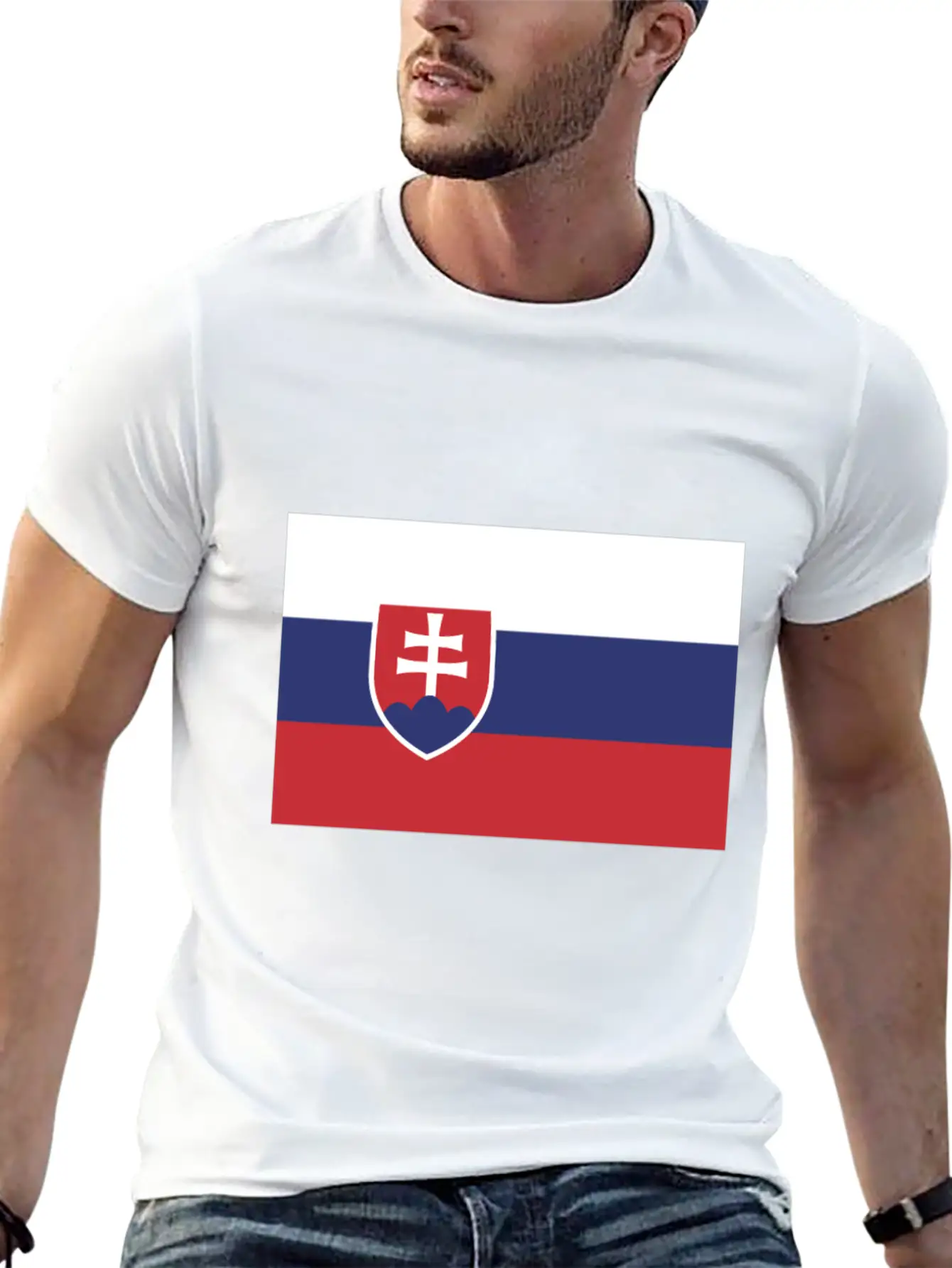 Flag Of Slovakia, Slovakias Flag, Slovakia Flag Essential Unisex Summer Tee – Soft Cotton Casual Fit