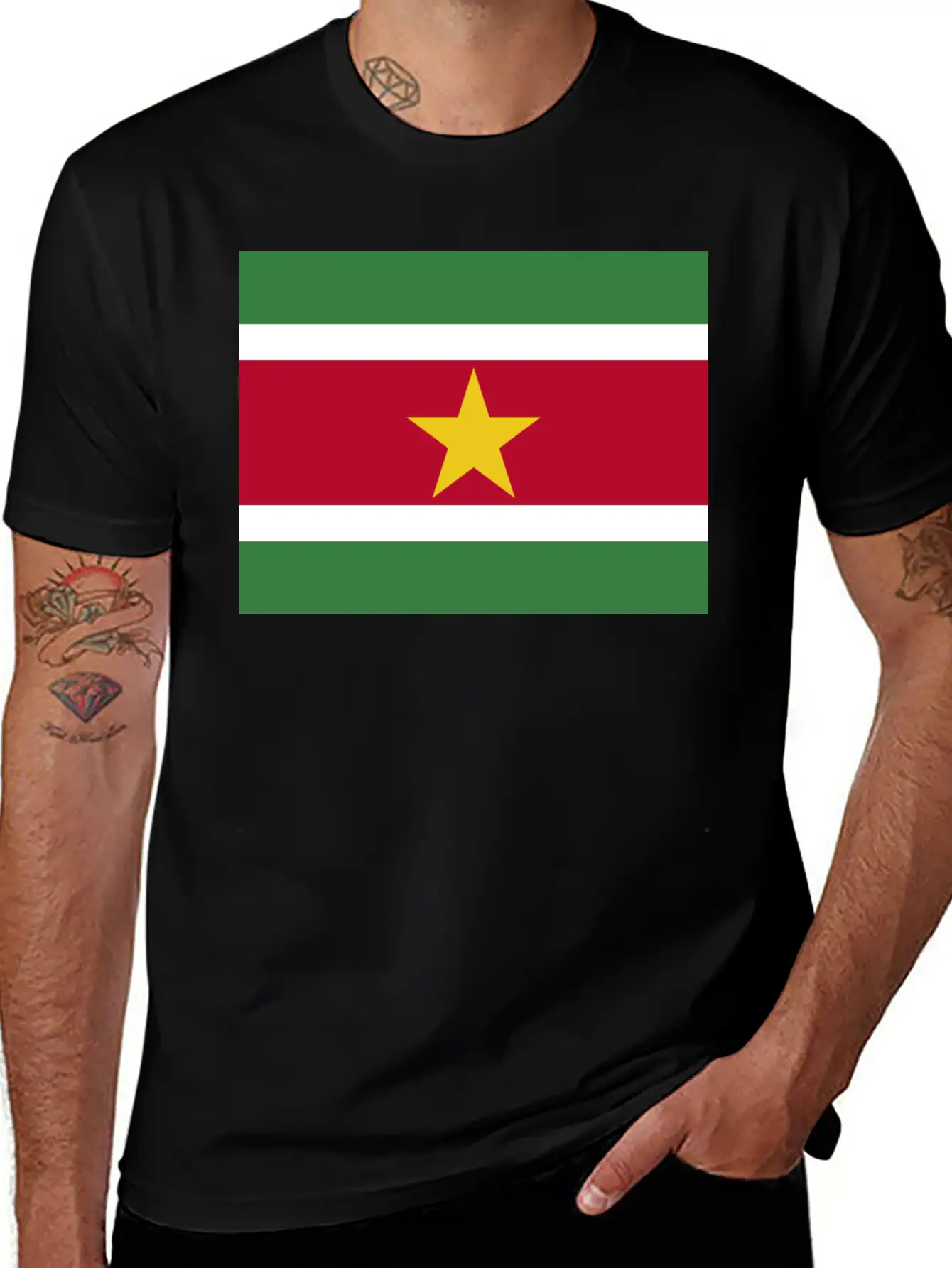 Flag Of Suriname (sr) Basic Graphic T-Shirt – Daily Comfort In Soft Cotton