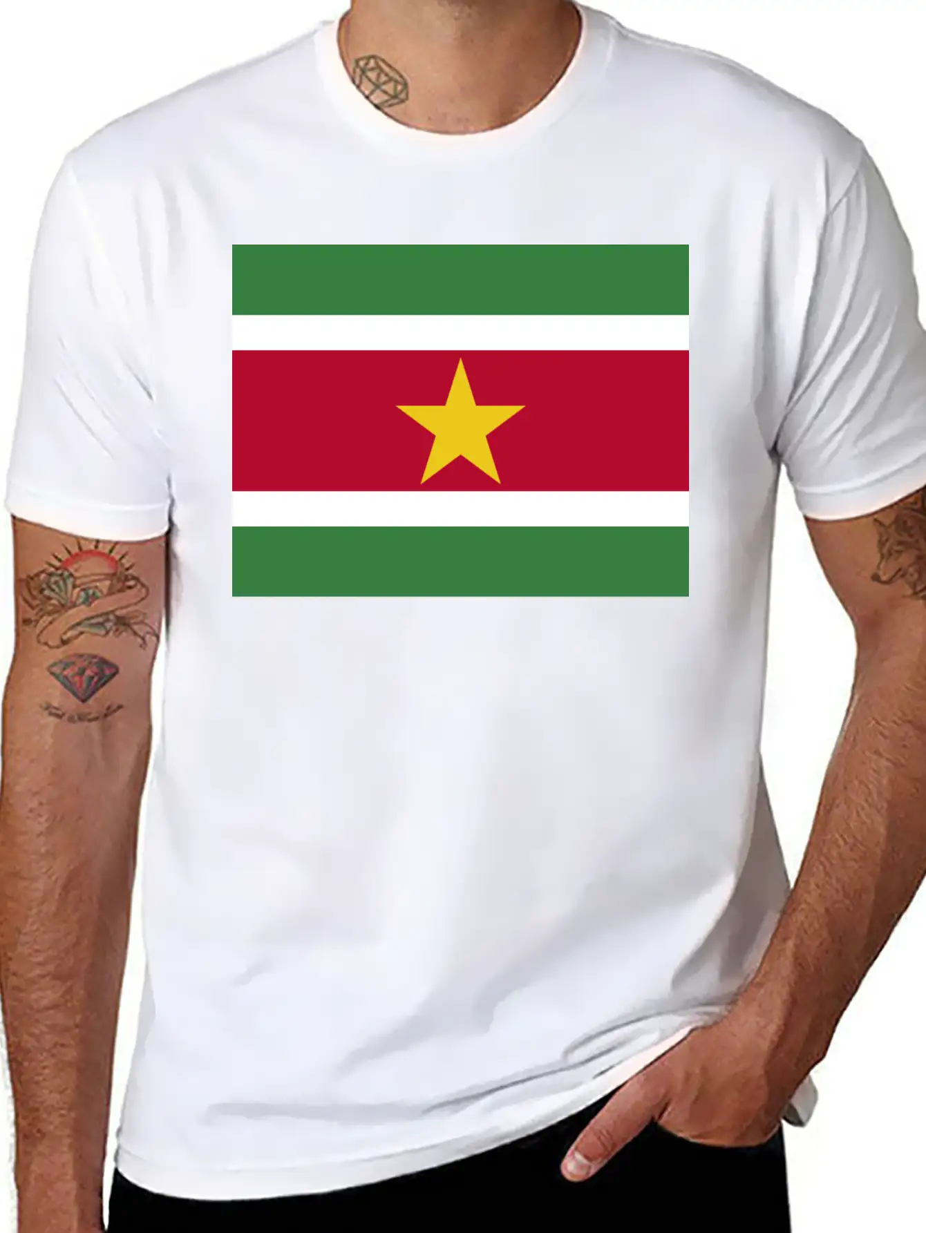 Flag Of Suriname (sr) Basic Graphic T-Shirt – Daily Comfort In Soft Cotton