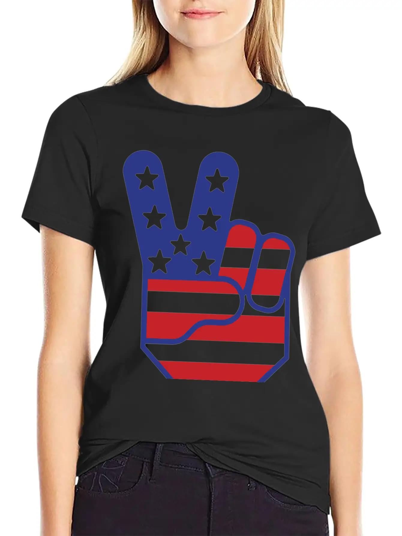 Flag Peace Sign Stylish Everyday T-Shirt – Unisex Basic Cotton Tee