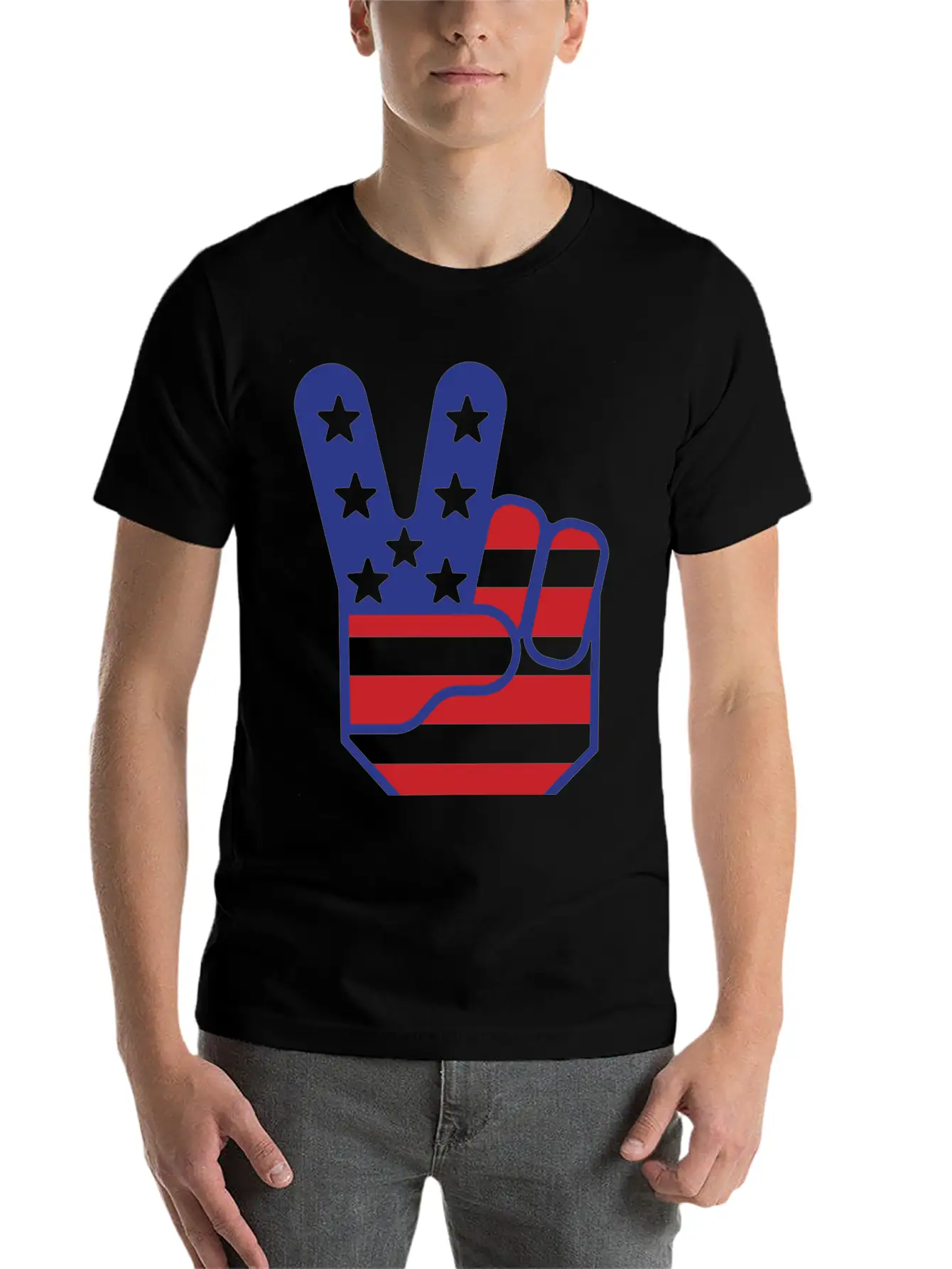 Flag Peace Sign Stylish Everyday T-Shirt – Unisex Basic Cotton Tee