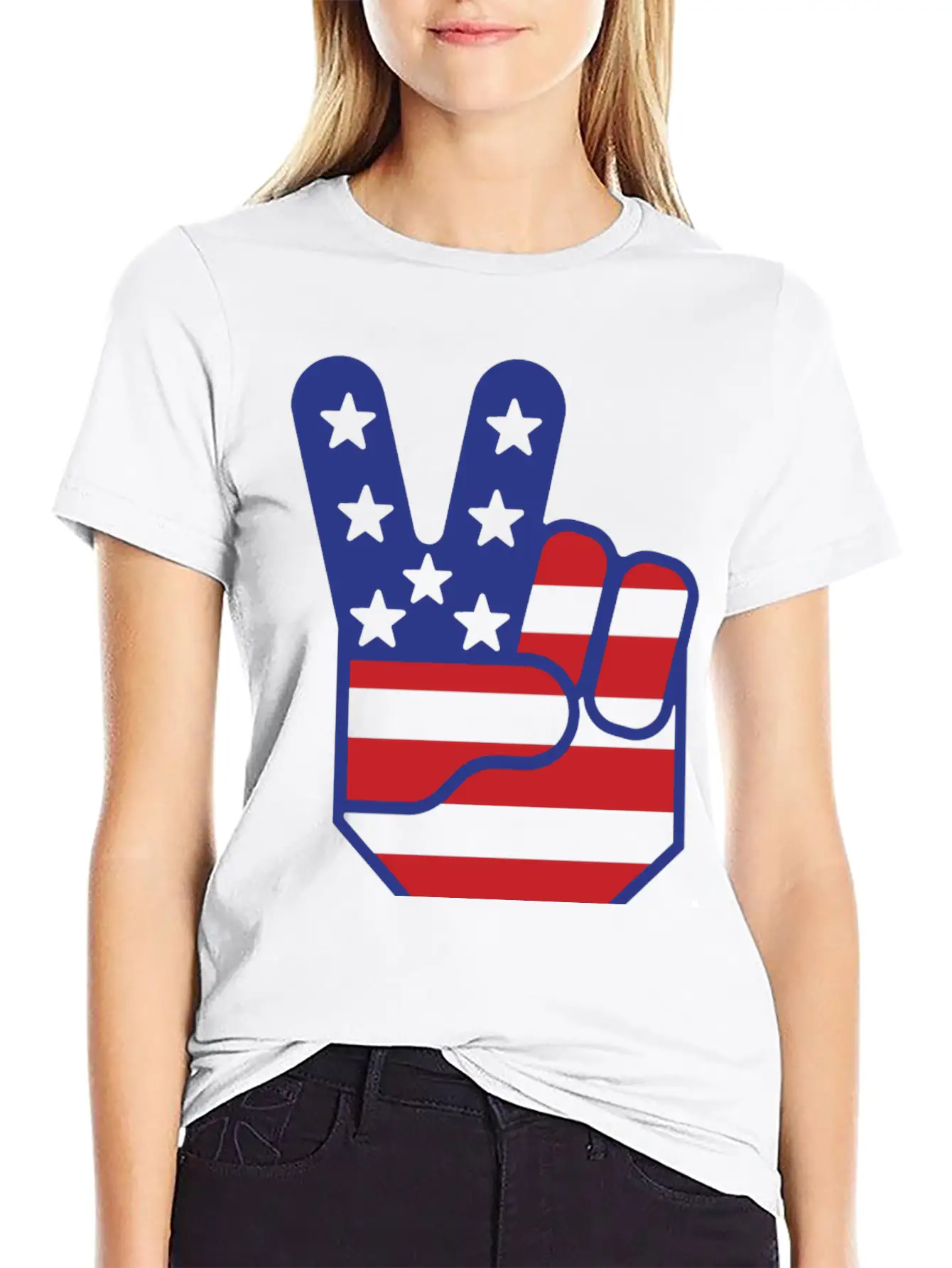 Flag Peace Sign Stylish Everyday T-Shirt – Unisex Basic Cotton Tee