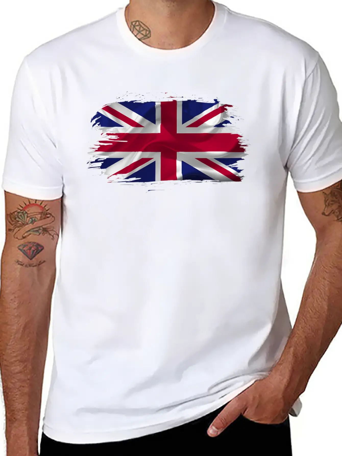 Flag United Kingdom Country Stylish Everyday T-Shirt – Unisex Basic Cotton Tee