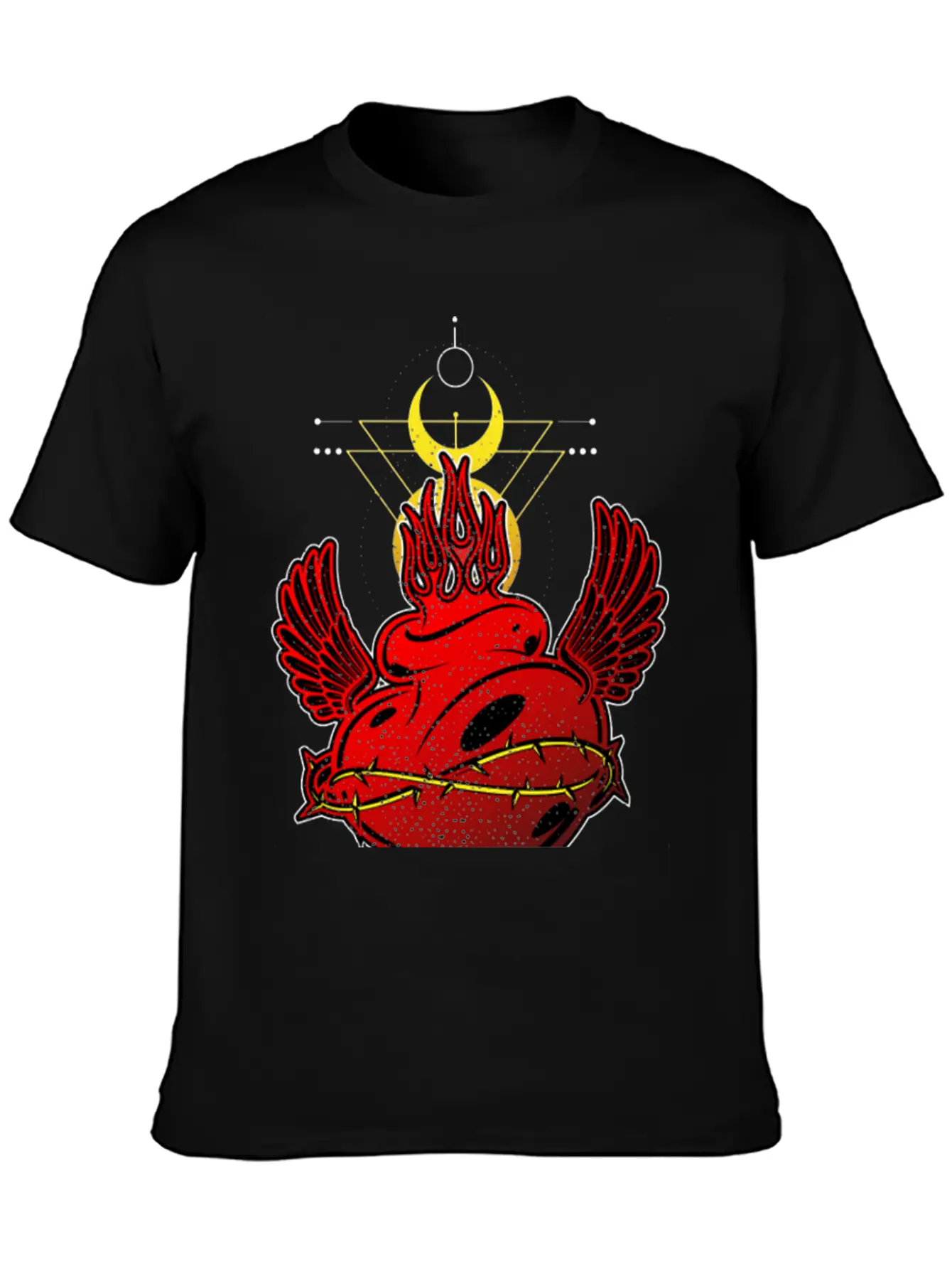 Flames Heart Tribal Tattoo Street Style Timeless Short Sleeve Tee – Comfy And Minimalist Design