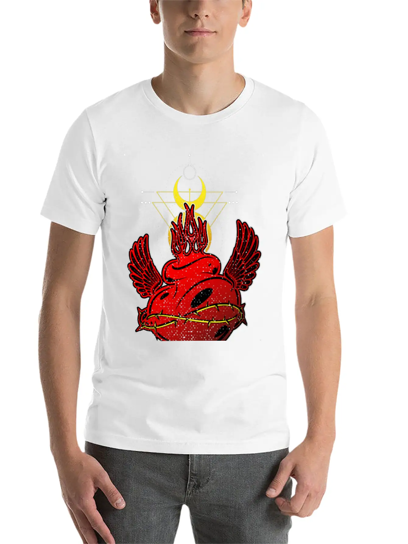Flames Heart Tribal Tattoo Street Style Timeless Short Sleeve Tee – Comfy And Minimalist Design