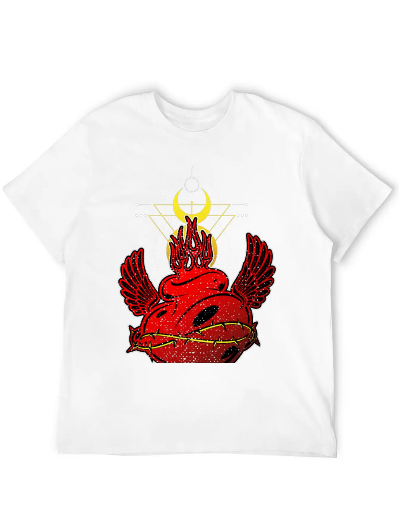 Flames Heart Tribal Tattoo Street Style Timeless Short Sleeve Tee – Comfy And Minimalist Design