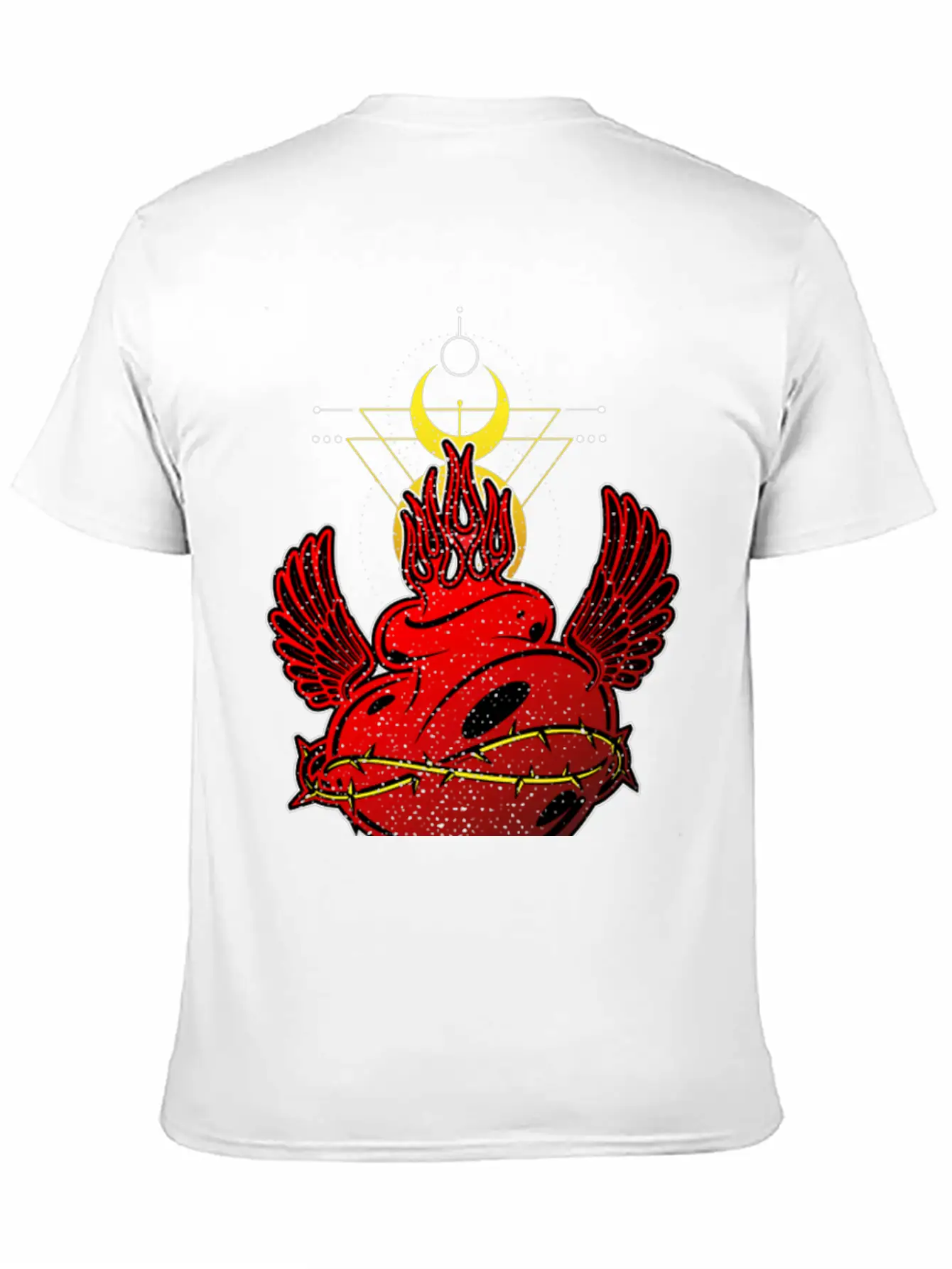 Flames Heart Tribal Tattoo Street Style Timeless Short Sleeve Tee – Comfy And Minimalist Design