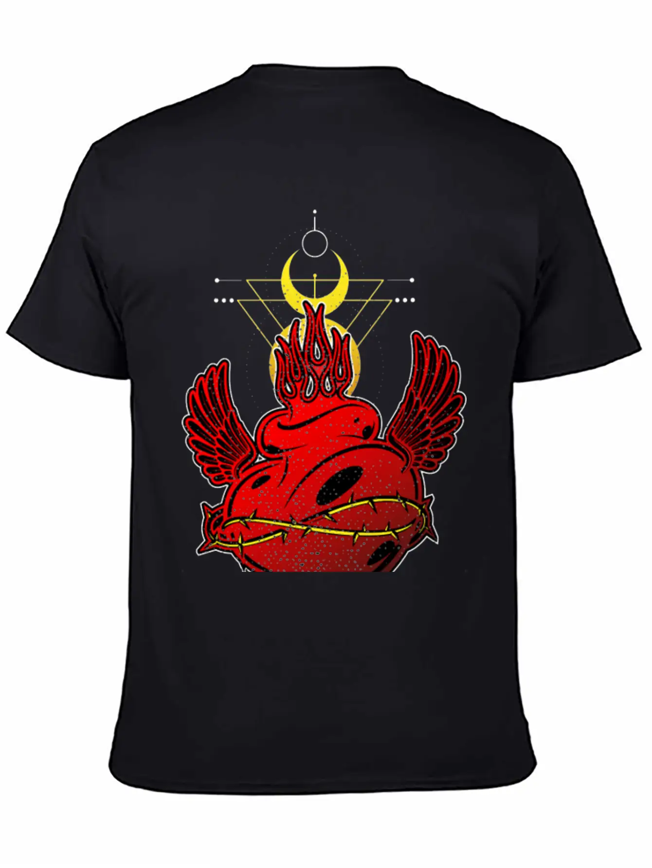 Flames Heart Tribal Tattoo Street Style Timeless Short Sleeve Tee – Comfy And Minimalist Design