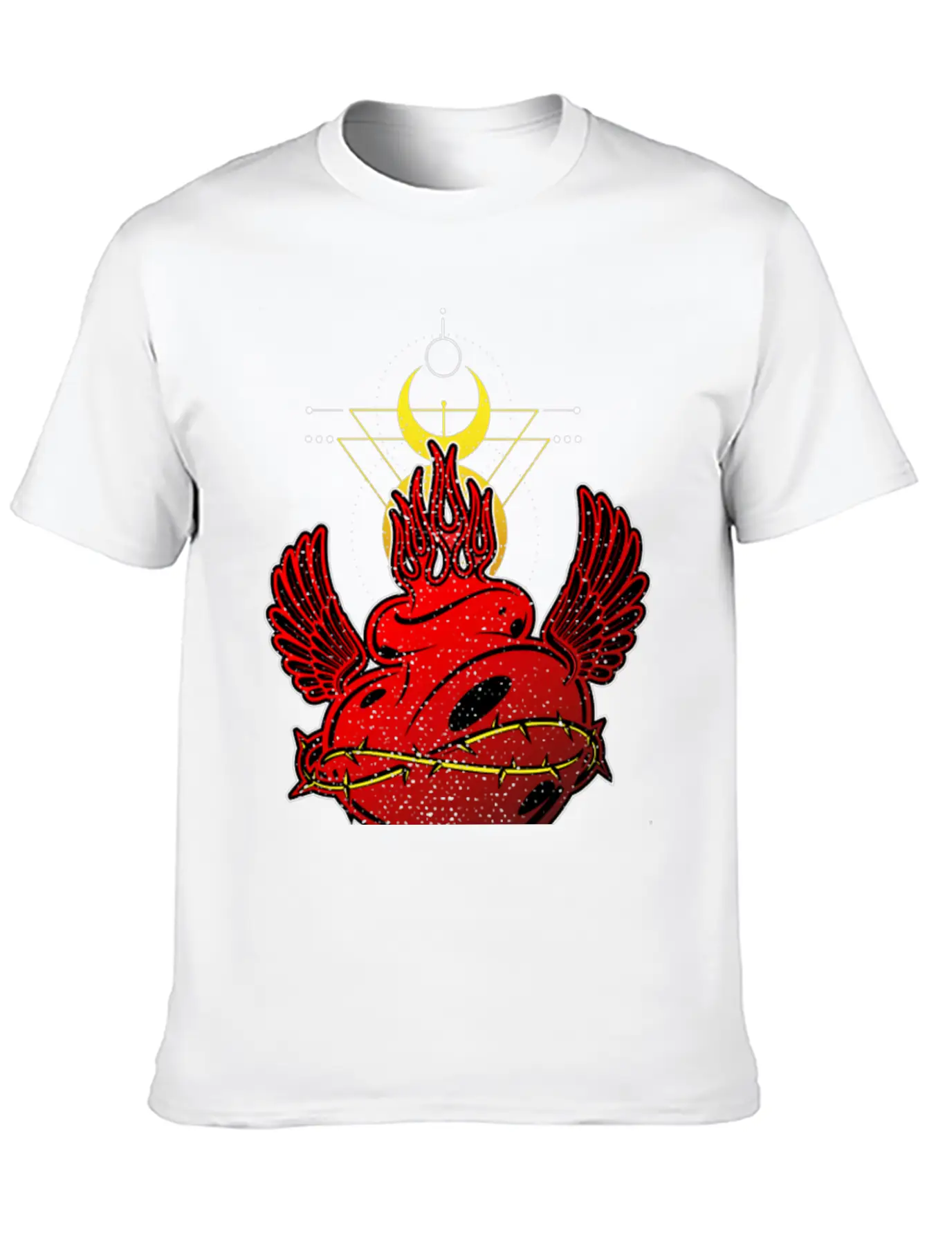 Flames Heart Tribal Tattoo Street Style Timeless Short Sleeve Tee – Comfy And Minimalist Design