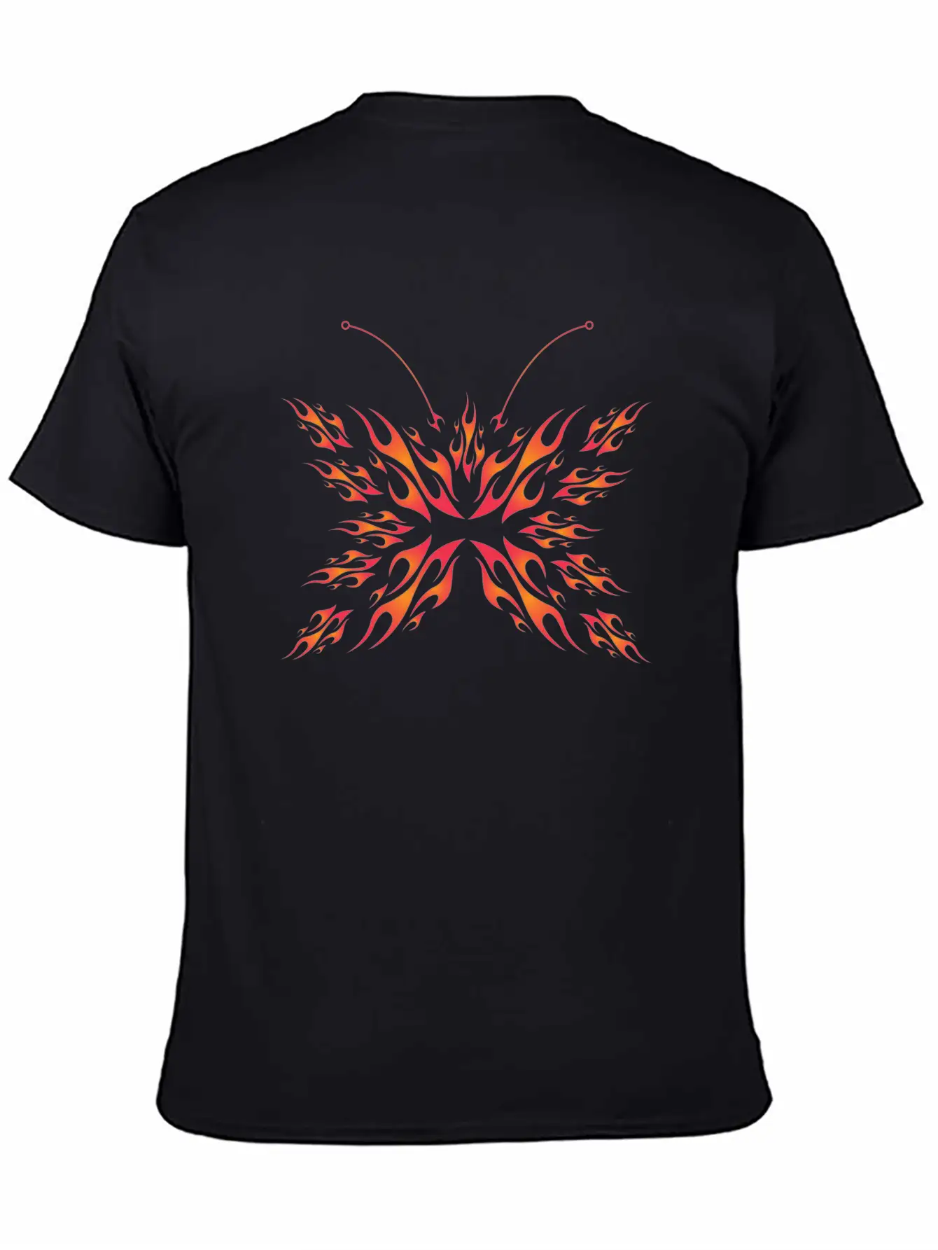 Flaming Butterfly Unisex Short Sleeve Soft Cotton T-Shirt – Casual Everyday Wear