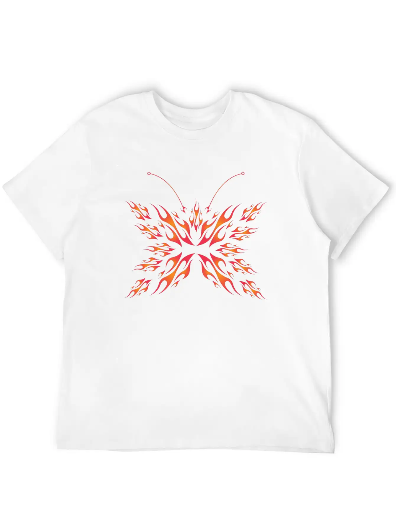 Flaming Butterfly Unisex Short Sleeve Soft Cotton T-Shirt – Casual Everyday Wear