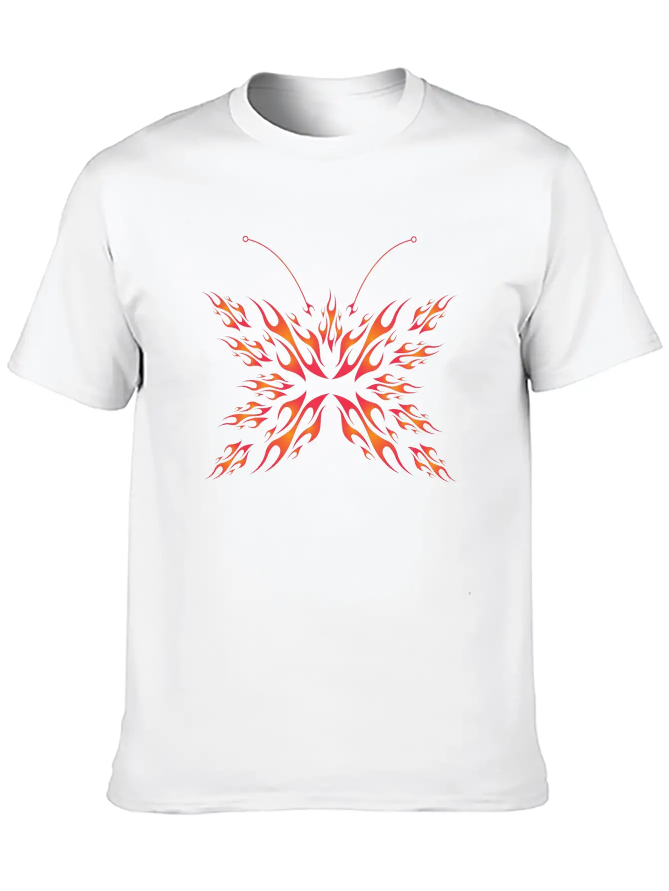 Flaming Butterfly Unisex Short Sleeve Soft Cotton T-Shirt – Casual Everyday Wear