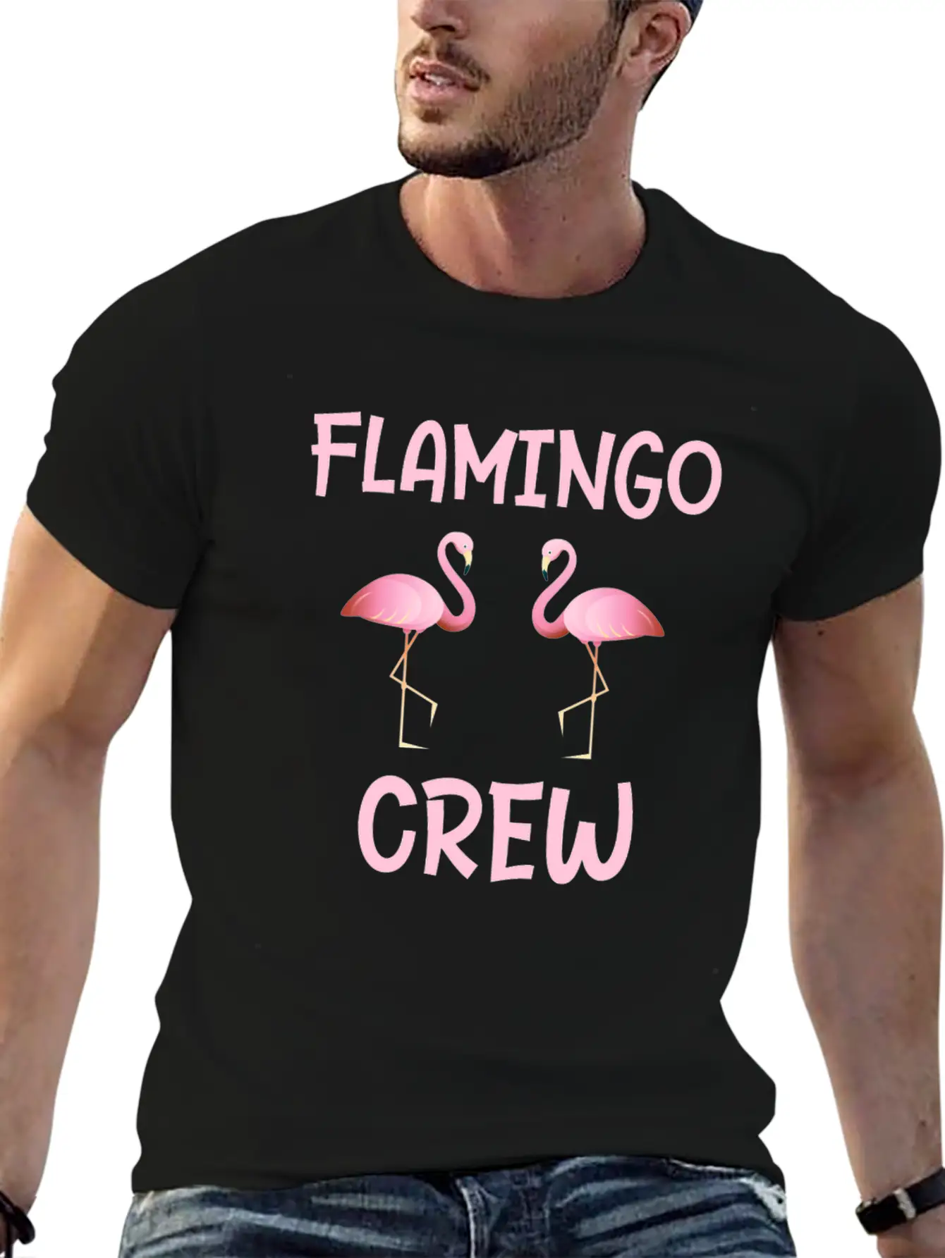 Flamingo Crew As A Gift Flamingos Gifts Unisex Short Sleeve Soft Cotton T-Shirt – Casual Everyday Wear