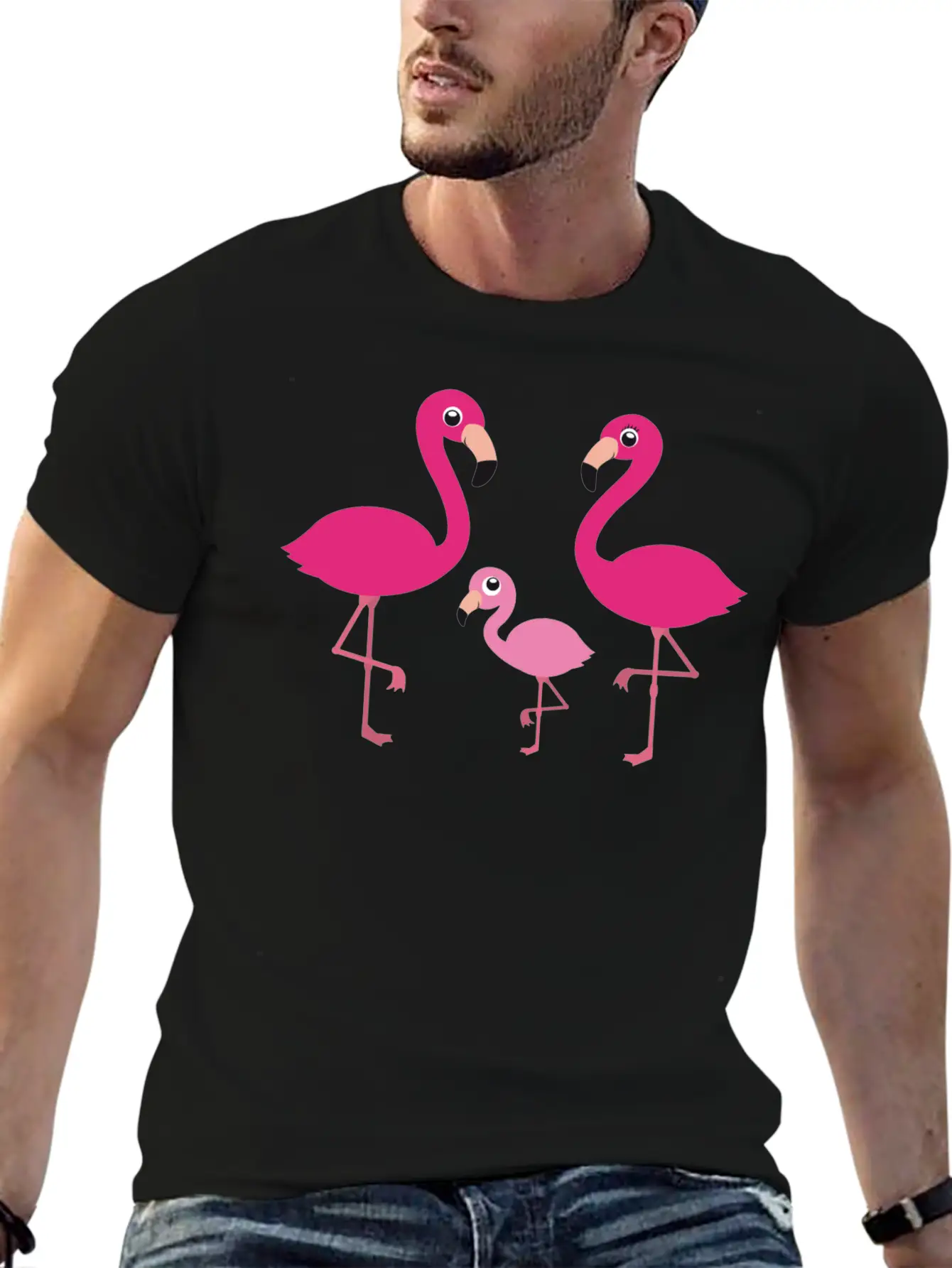 Flamingo Family Stylish Everyday T-Shirt – Unisex Basic Cotton Tee