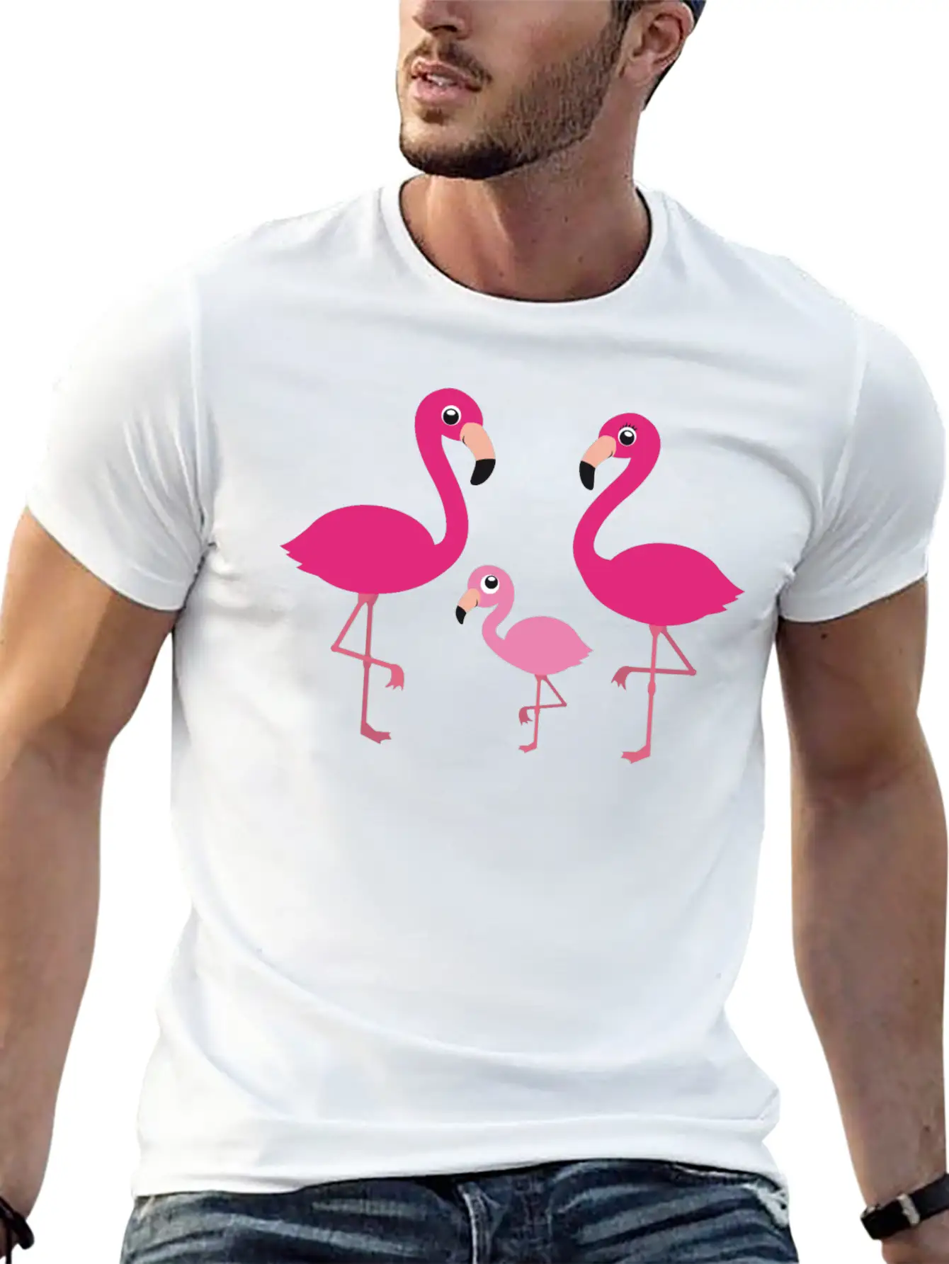 Flamingo Family Stylish Everyday T-Shirt – Unisex Basic Cotton Tee