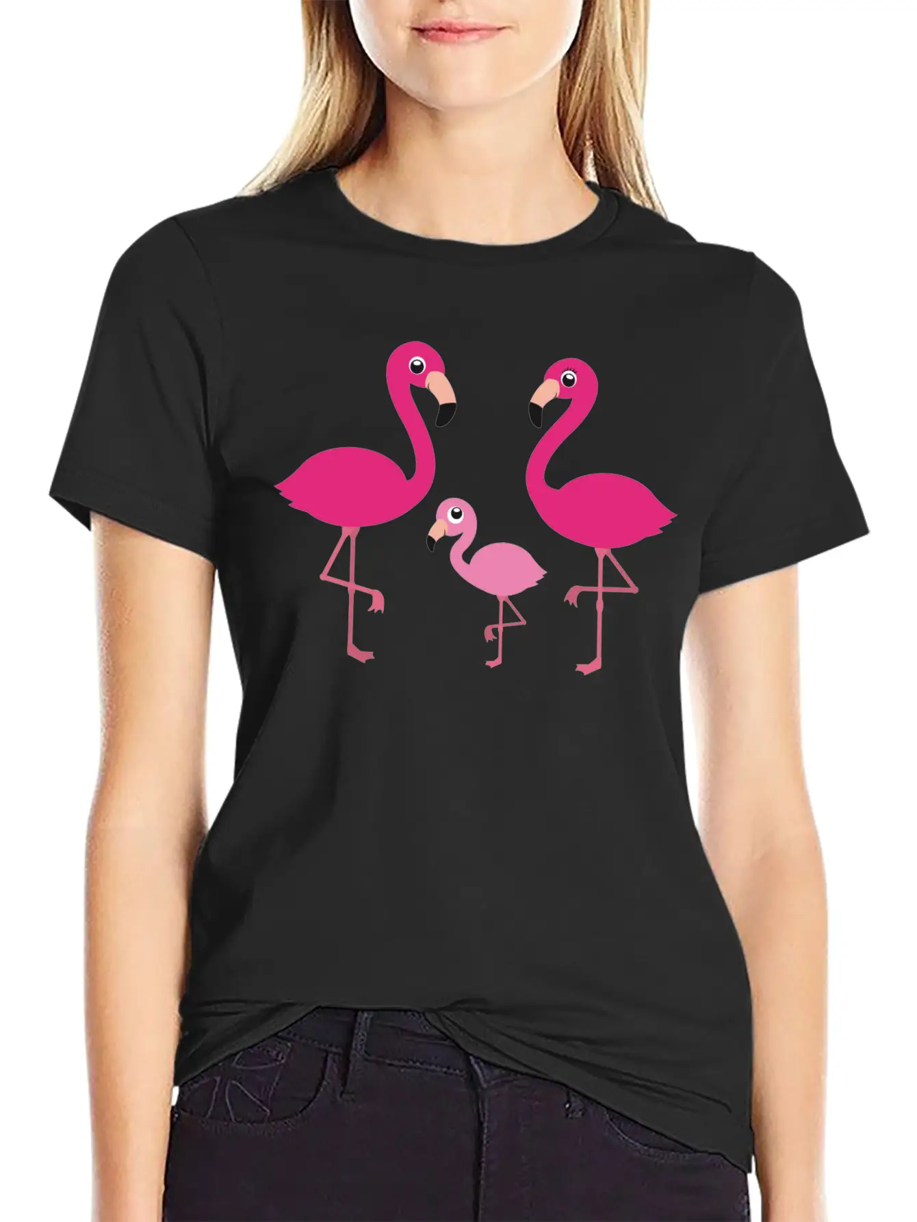 Flamingo Family Stylish Everyday T-Shirt – Unisex Basic Cotton Tee
