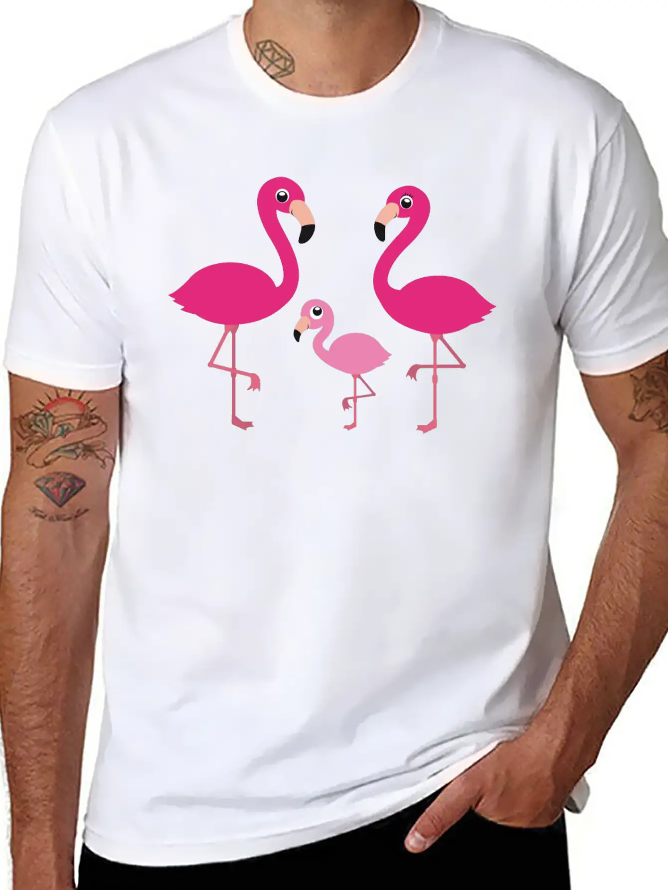 Flamingo Family Stylish Everyday T-Shirt – Unisex Basic Cotton Tee