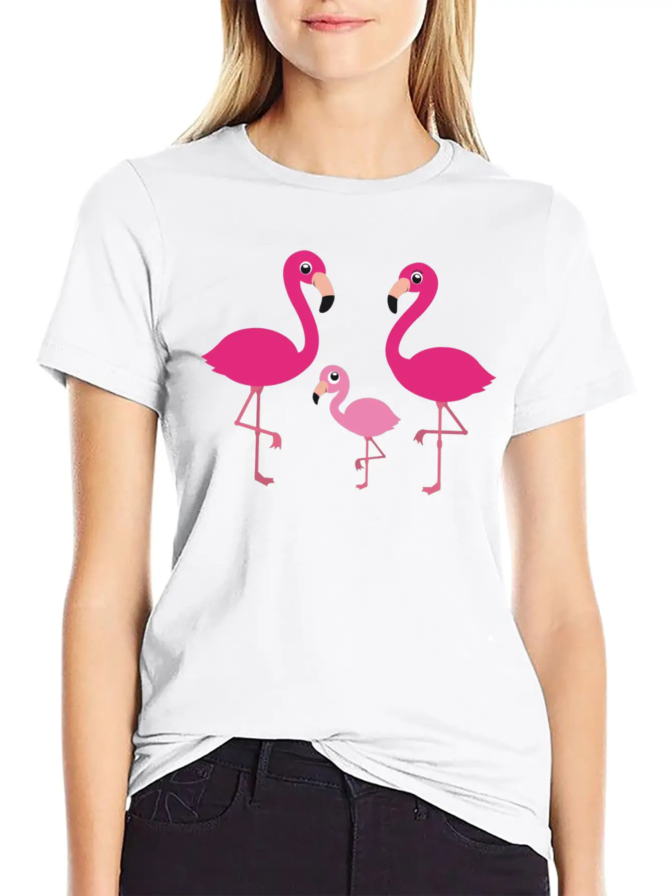 Flamingo Family Stylish Everyday T-Shirt – Unisex Basic Cotton Tee