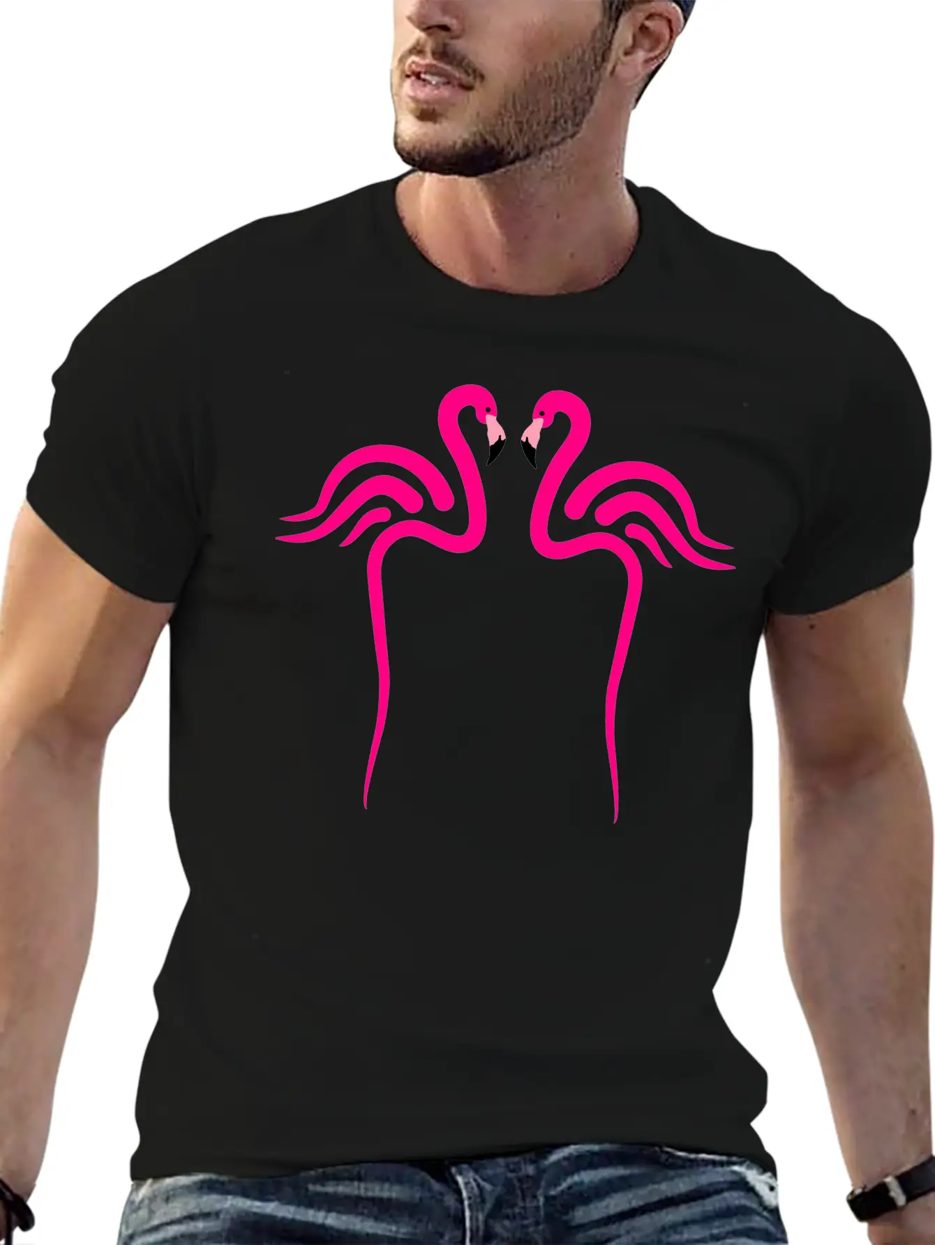 Flamingo, Flamingos - 3 Colors Unisex Short Sleeve Soft Cotton T-Shirt – Casual Everyday Wear