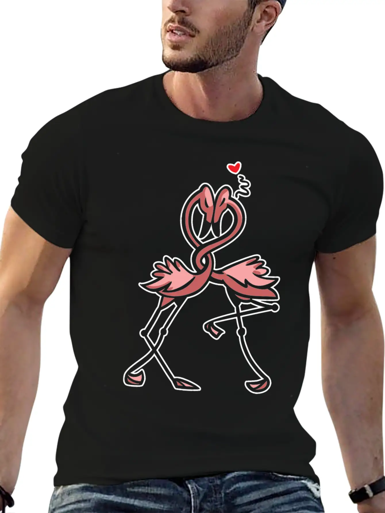 Flamingo Love Unisex Short Sleeve Soft Cotton T-Shirt – Casual Everyday Wear