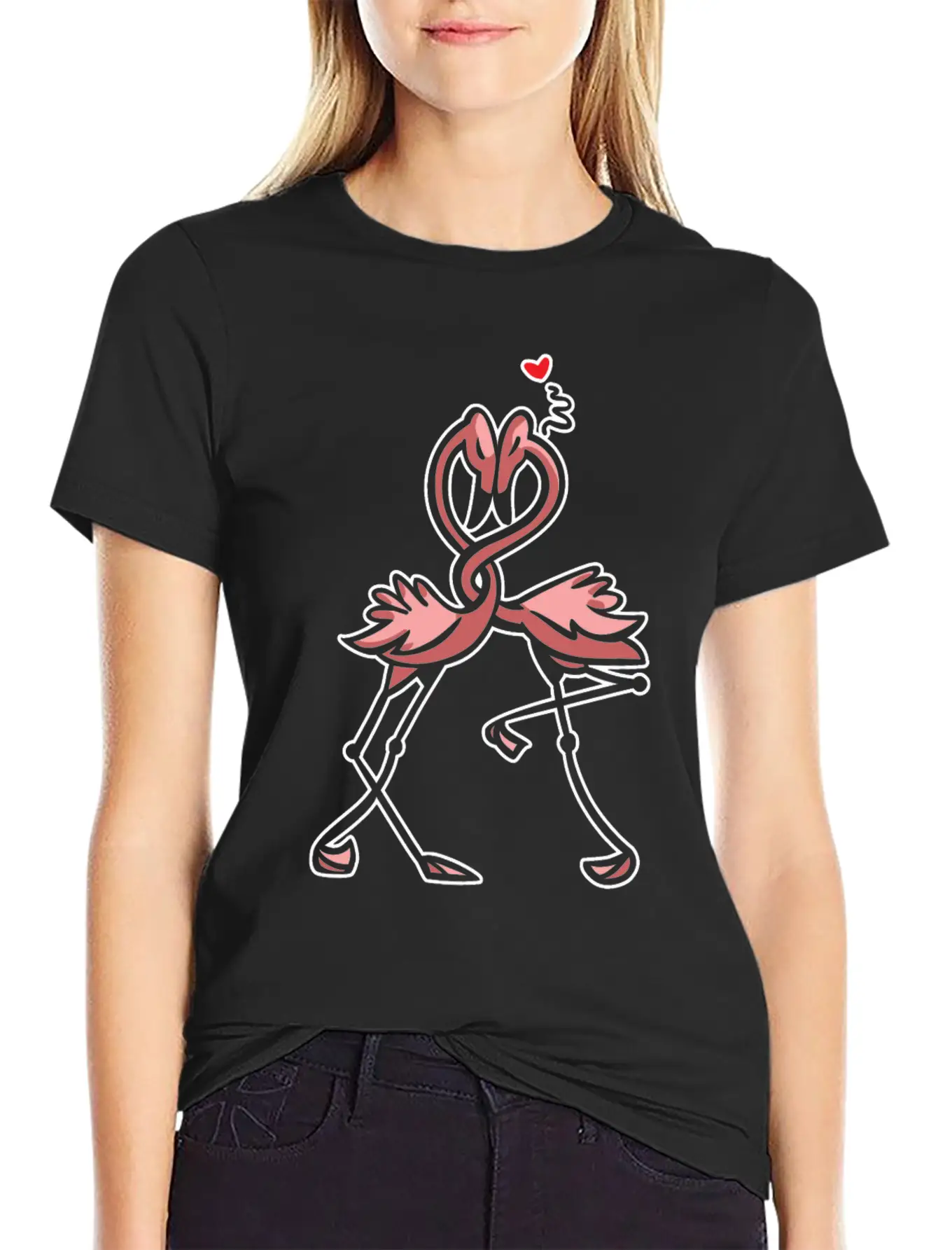 Flamingo Love Unisex Short Sleeve Soft Cotton T-Shirt – Casual Everyday Wear