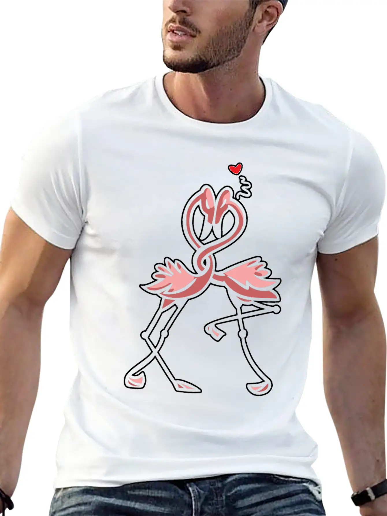 Flamingo Love Unisex Short Sleeve Soft Cotton T-Shirt – Casual Everyday Wear